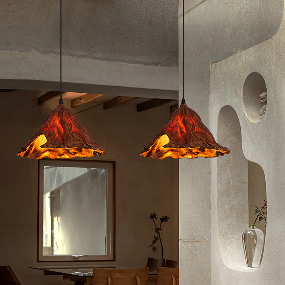 Ritta Loto Artística LED Lámpara Colgante Resina Comedor