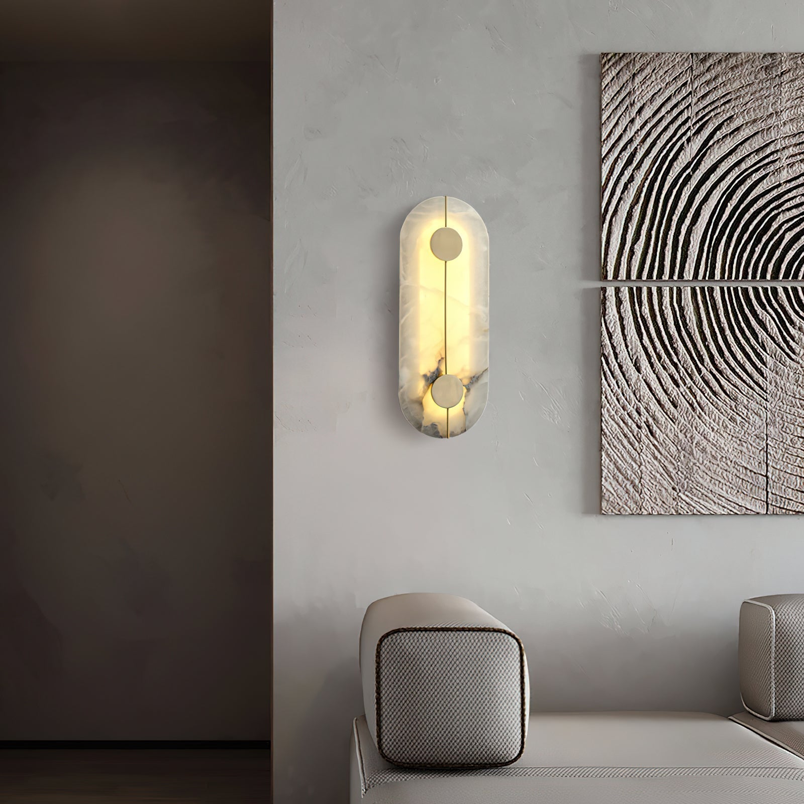 Waegnuvyo Modern Minimalist Alabaster Wall Lamp - Lamp Copper