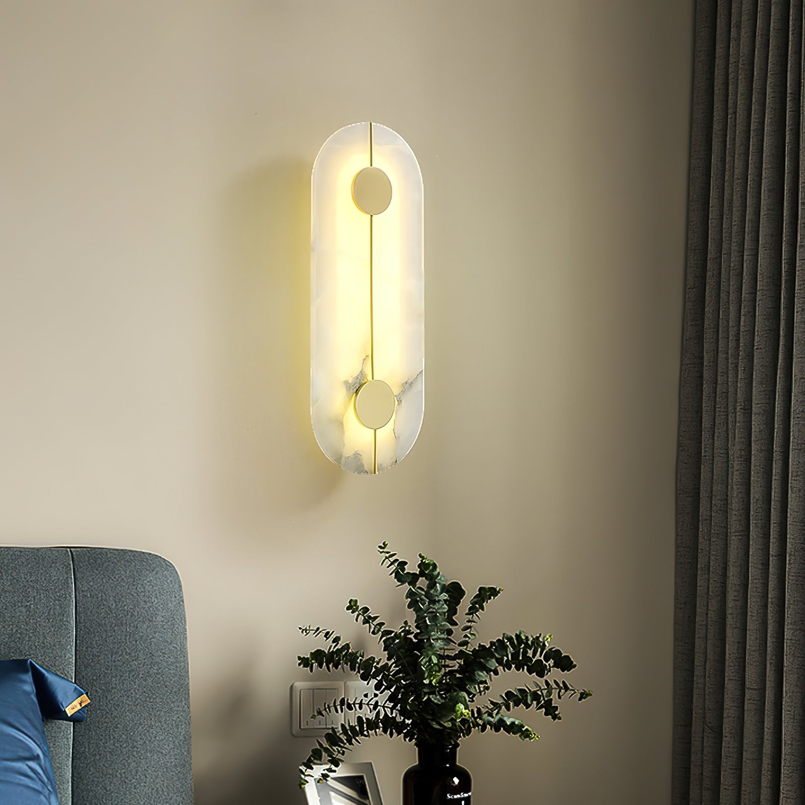 Waegnuvyo Modern Minimalist Alabaster Wall Lamp - Lamp Copper