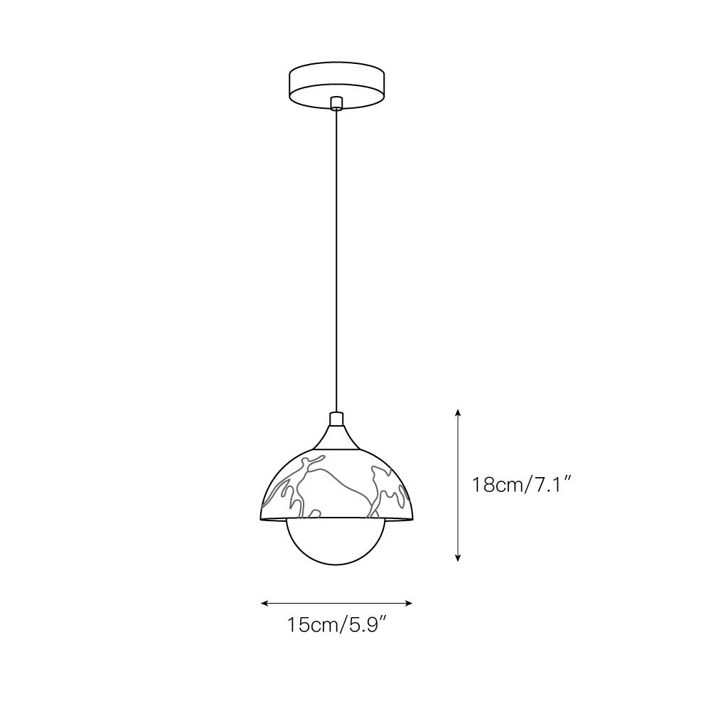 Yrvuvys Modern Minimalist Marble Pendant Lamp - Lamp Copper