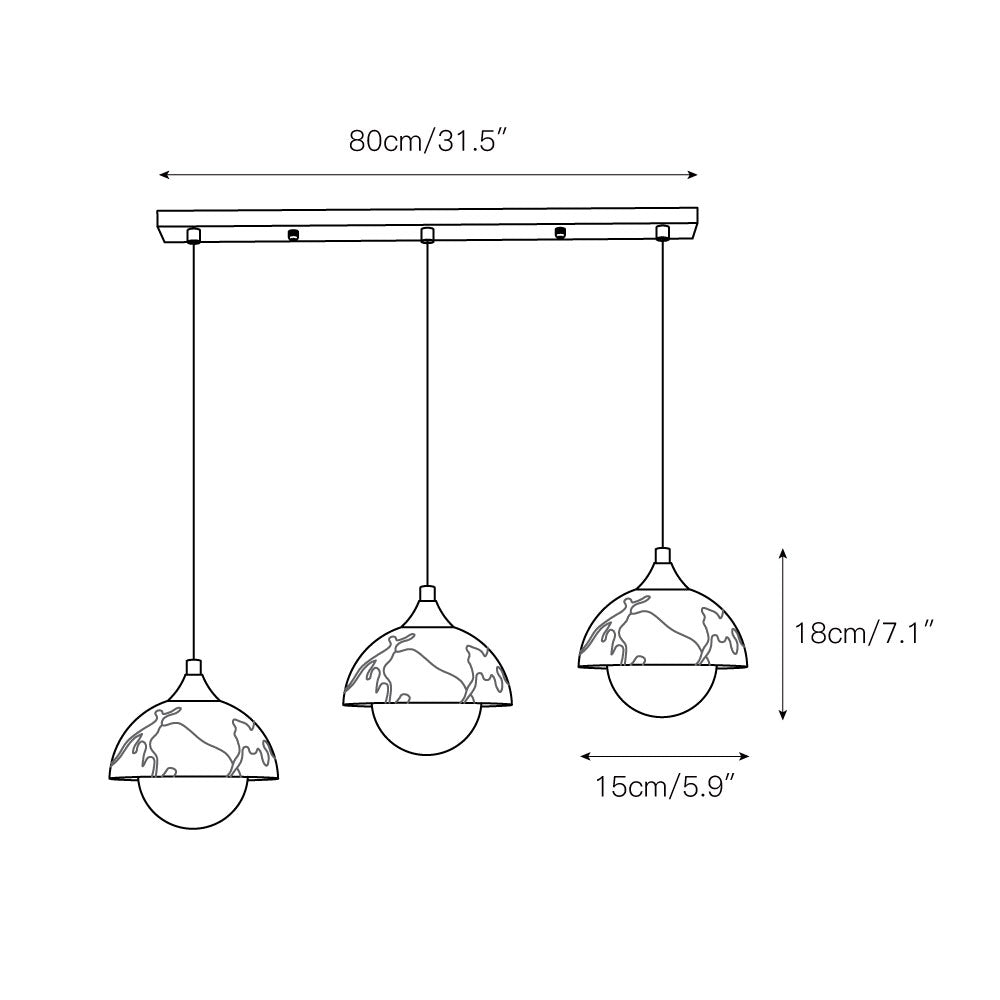 Yrvuvys Modern Minimalist Marble Pendant Lamp - Lamp Copper