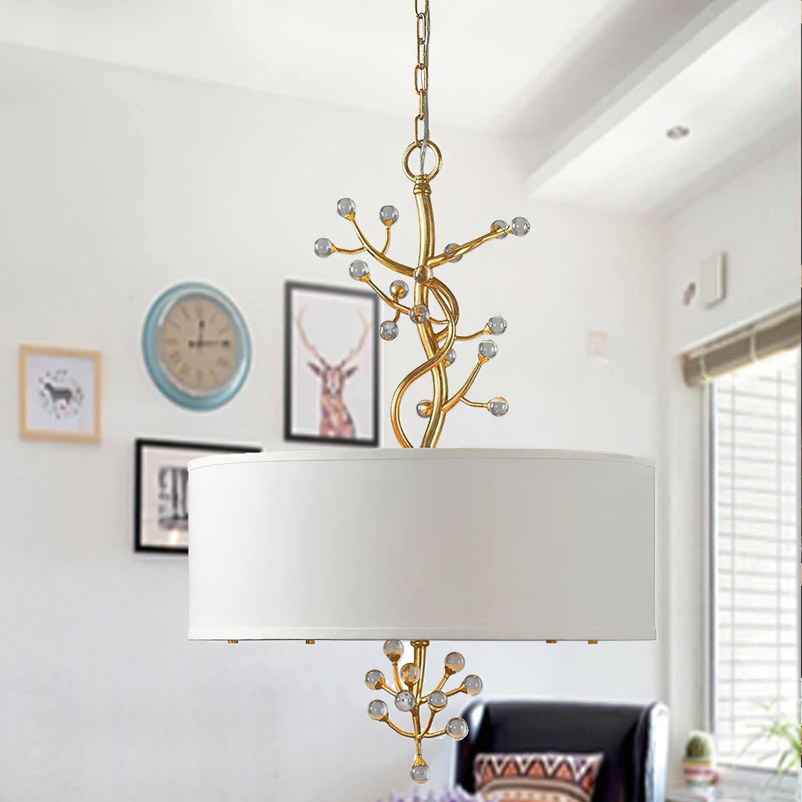 Asbury Individual Creativity Crystal Fabric Pendant Lamp - Lamp Copper