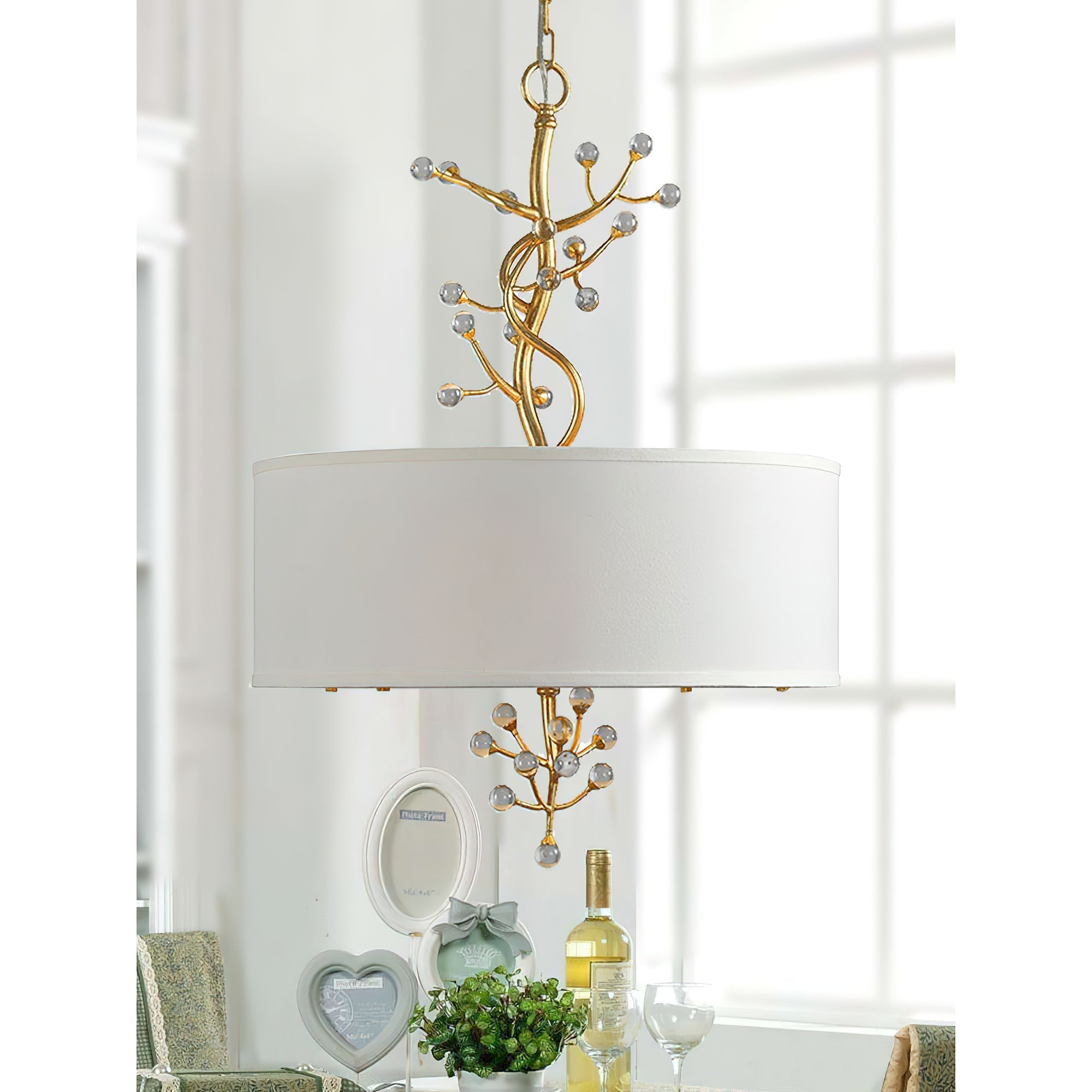 Asbury Individual Creativity Crystal Fabric Pendant Lamp - Lamp Copper