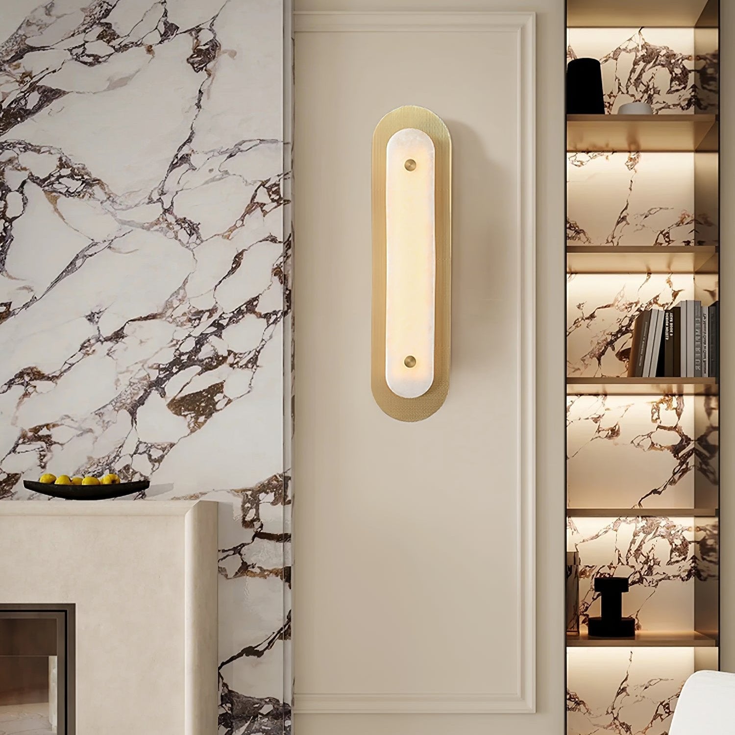 Celaeeth Oval Alabaster Wall Light - Letslighting