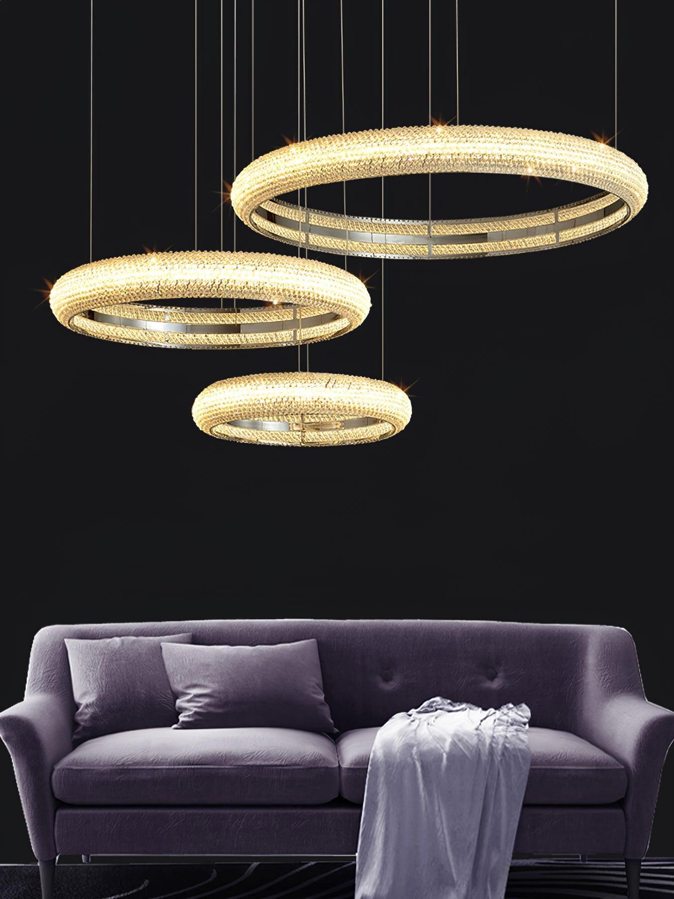 Vazorora Modern Minimalist Ring Metal Crystal Chandelier - Letslighting