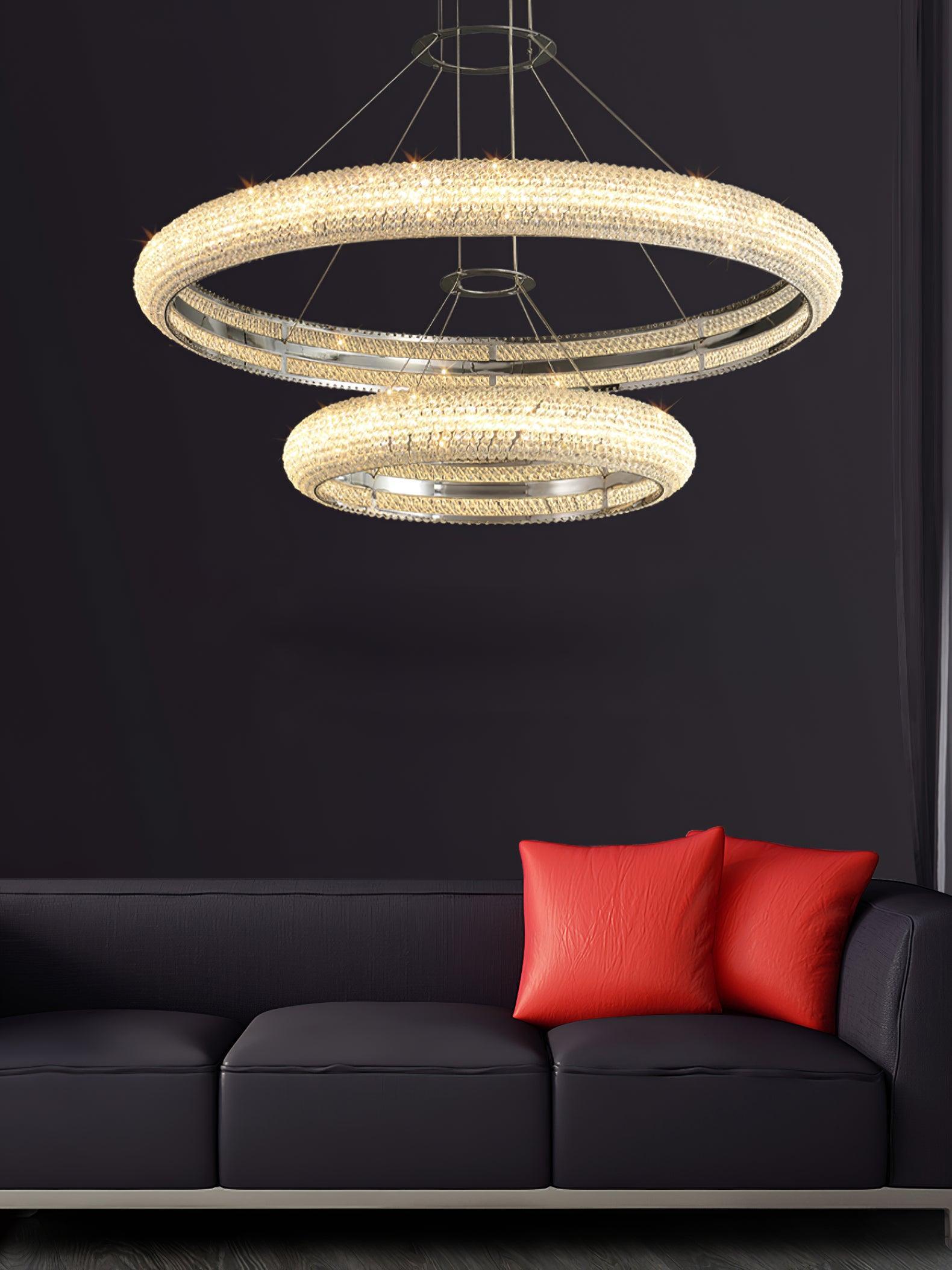 Vazorora Modern Minimalist Ring Metal Crystal Chandelier - Letslighting