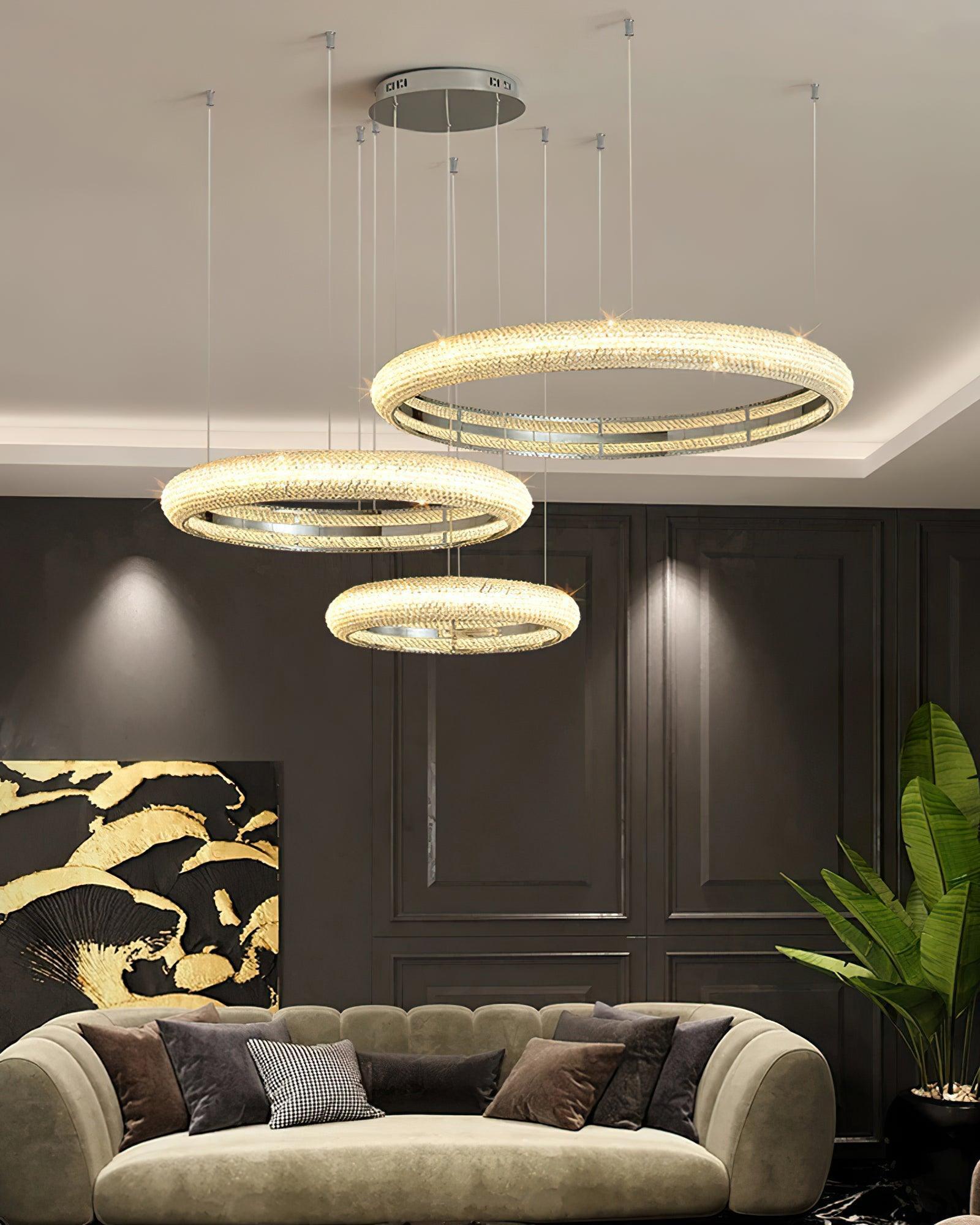 Vazorora Modern Minimalist Ring Metal Crystal Chandelier - Letslighting