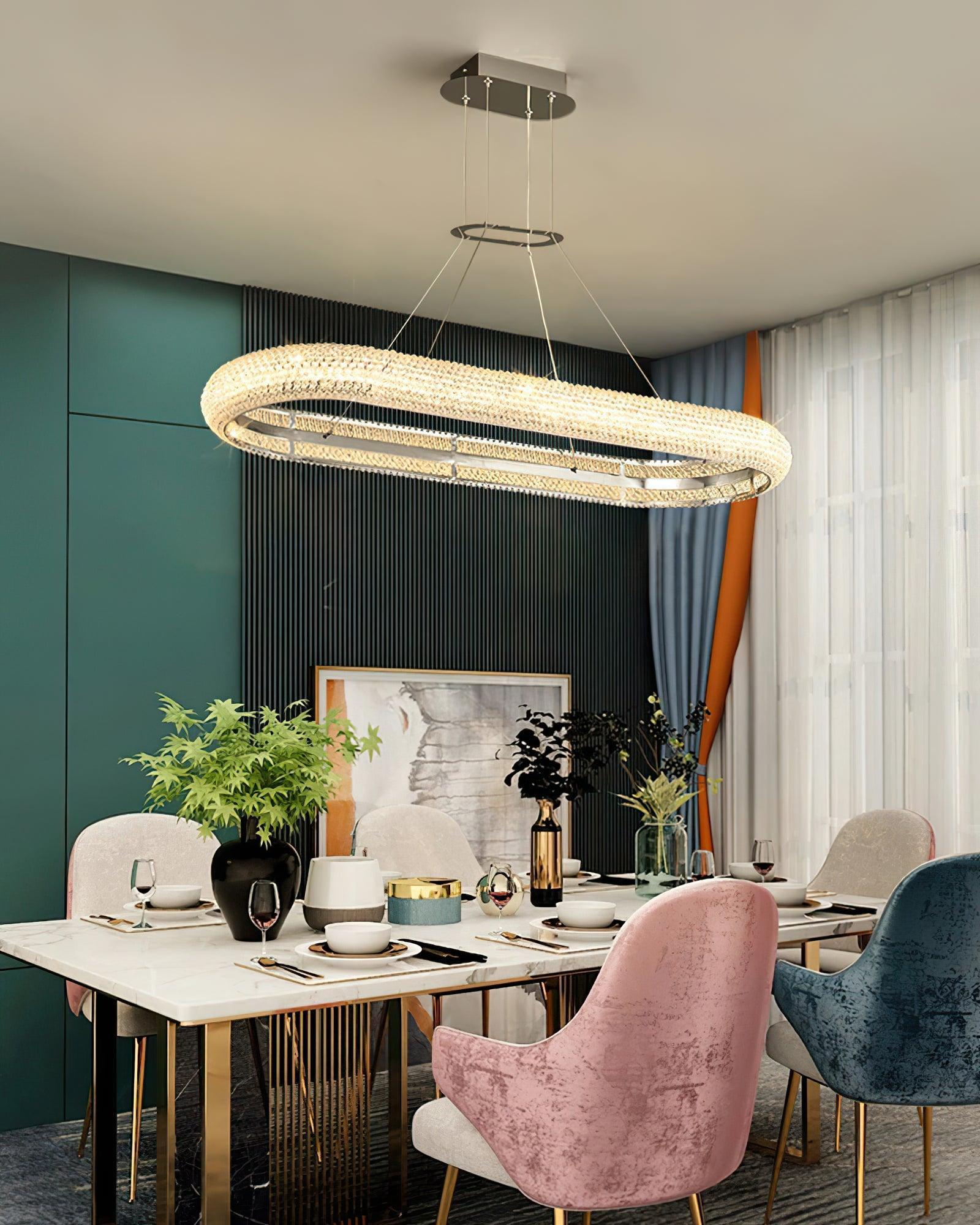 Vazorora Modern Minimalist Ring Metal Crystal Chandelier - Letslighting