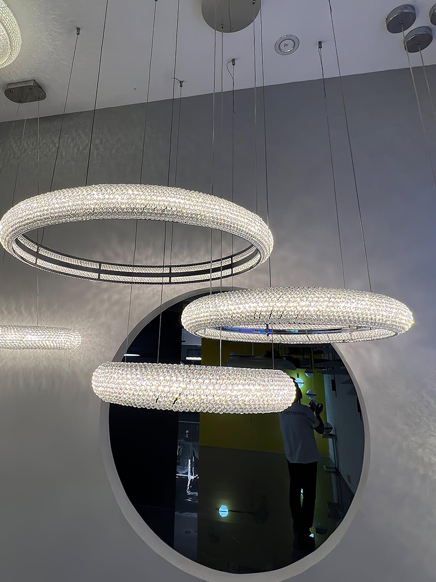 Vazorora Modern Minimalist Ring Metal Crystal Chandelier - Letslighting