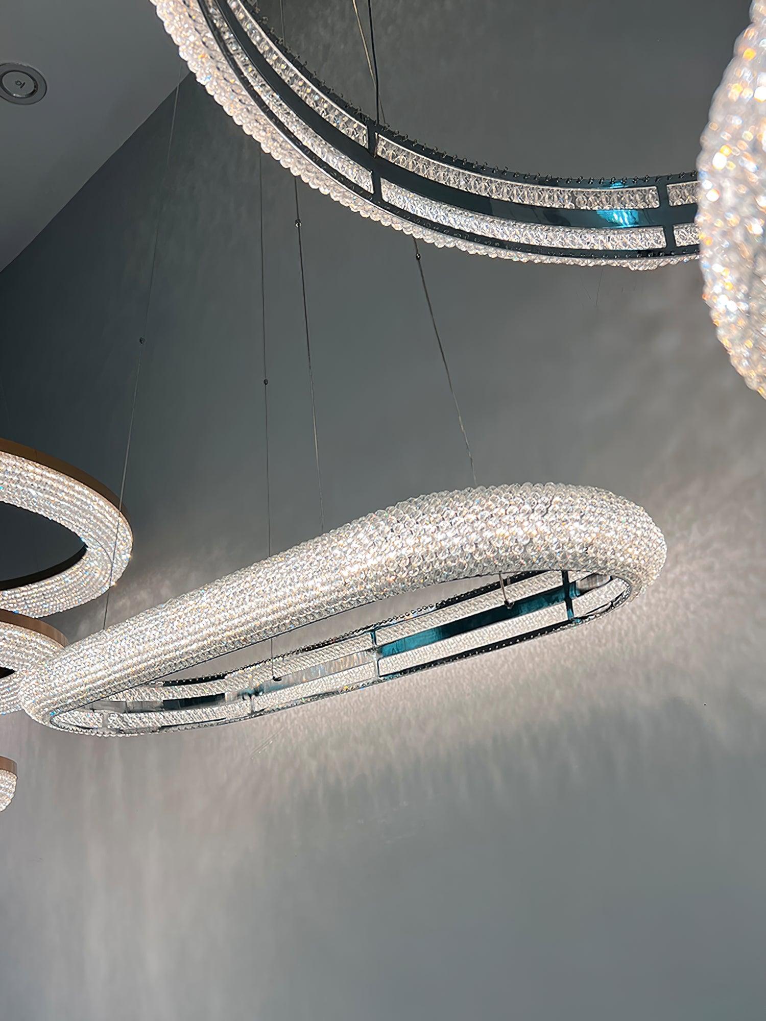 Vazorora Modern Minimalist Ring Metal Crystal Chandelier - Letslighting