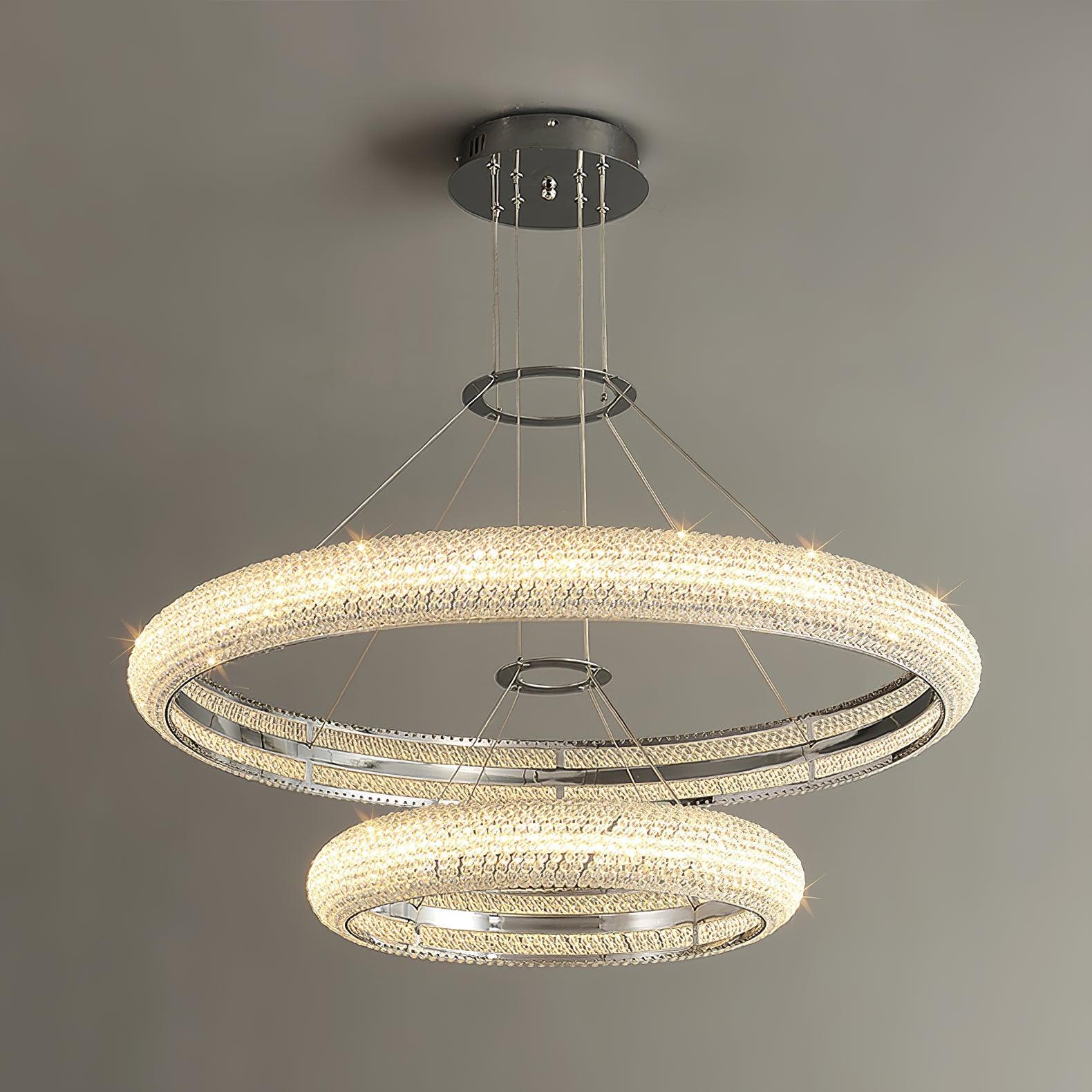 Vazorora Modern Minimalist Ring Metal Crystal Chandelier - Letslighting