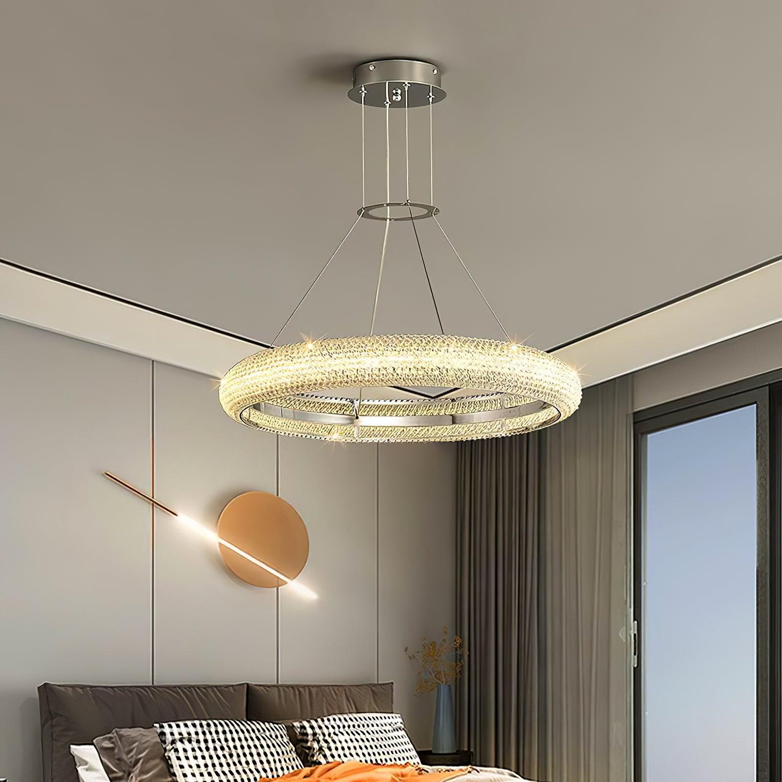 Vazorora Modern Minimalist Ring Metal Crystal Chandelier - Letslighting