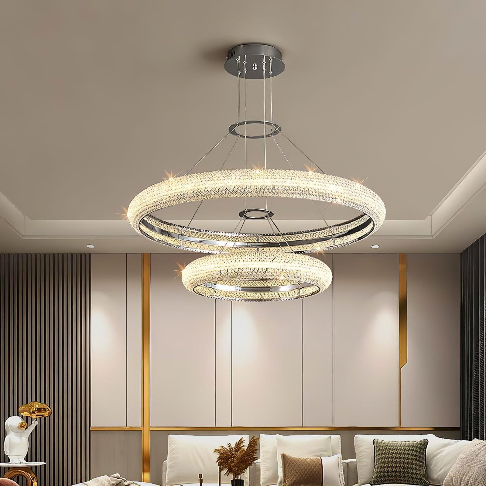 Vazorora Modern Minimalist Ring Metal Crystal Chandelier - Letslighting