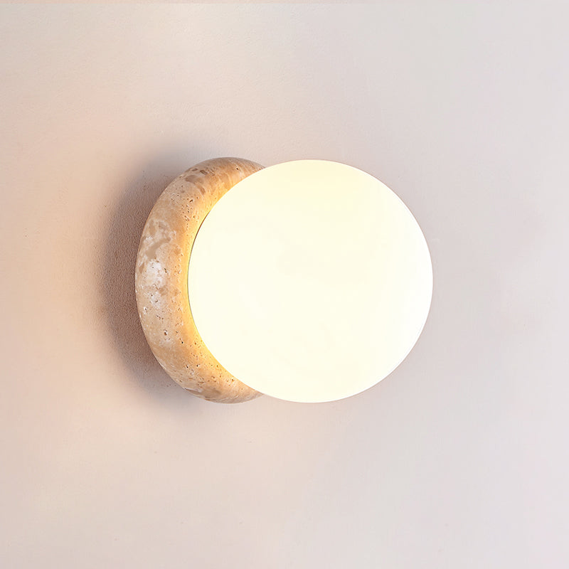 Blikuvys Modern Minimalist Travertine Glass Wall Lamp - Lamp Copper