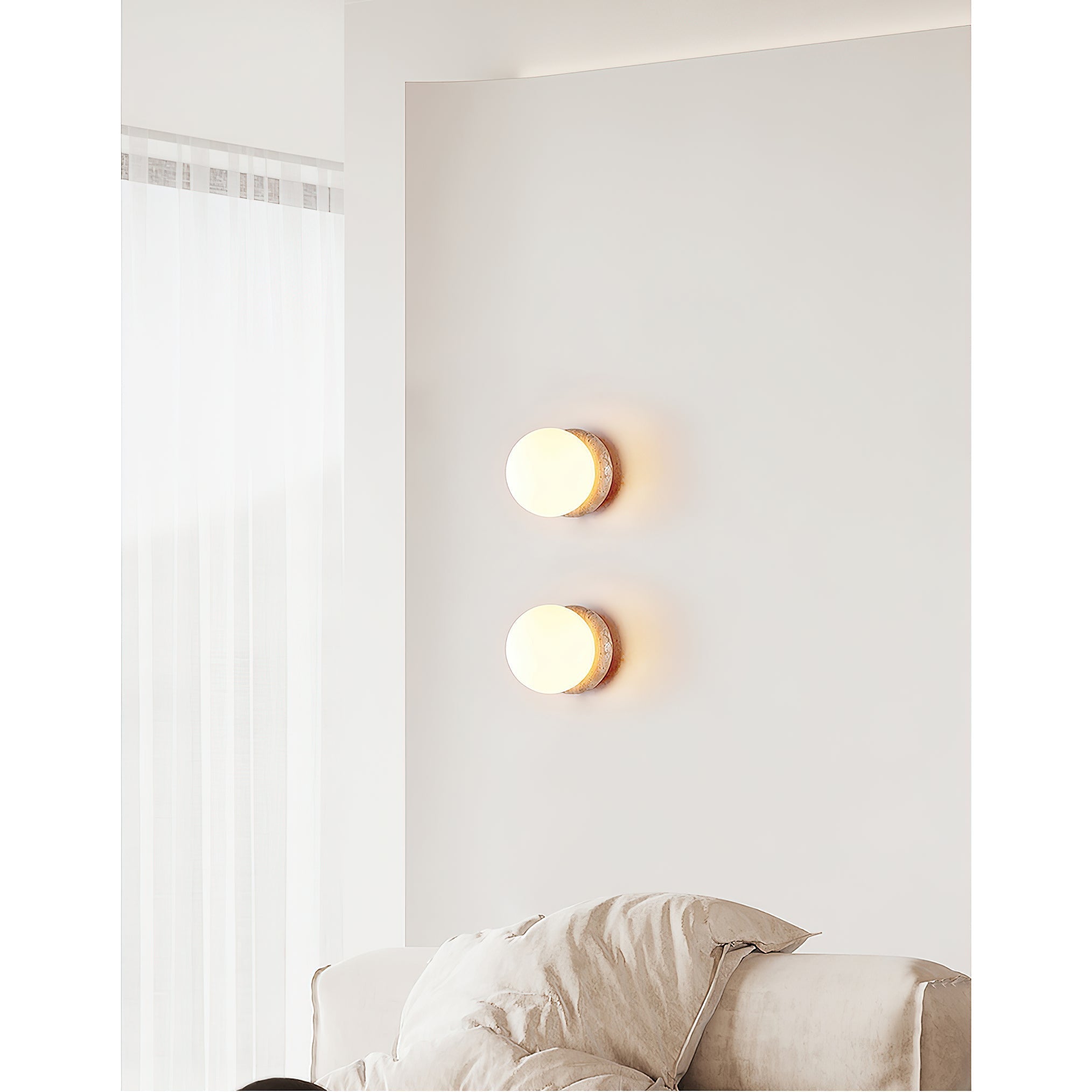 Blikuvys Modern Minimalist Travertine Glass Wall Lamp - Lamp Copper