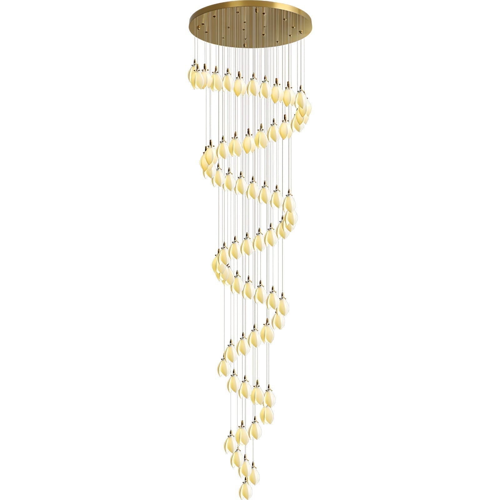 Caphayra Floral Ceramic Brass Chandelier - Letslighting