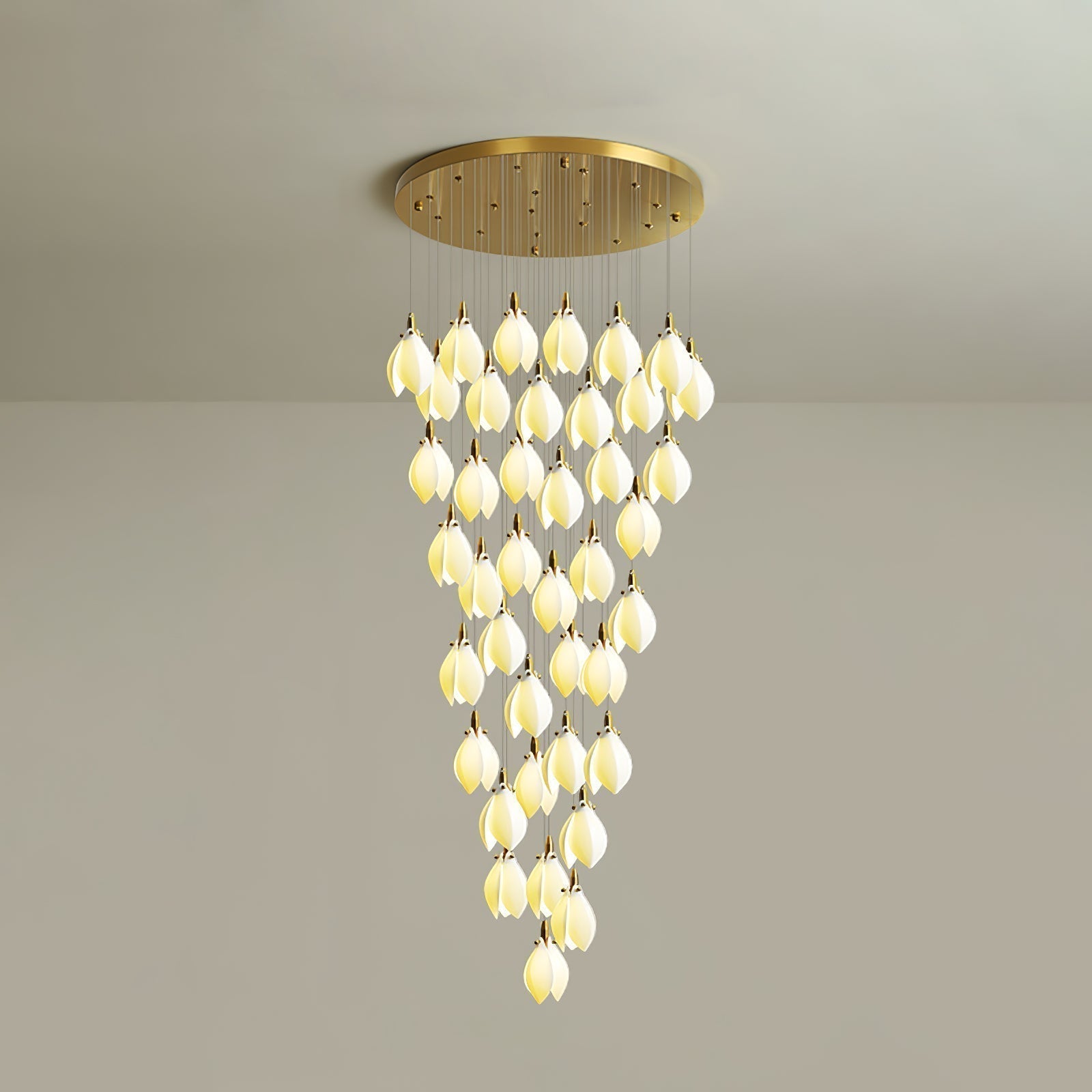 Caphayra Floral Ceramic Brass Chandelier - Letslighting