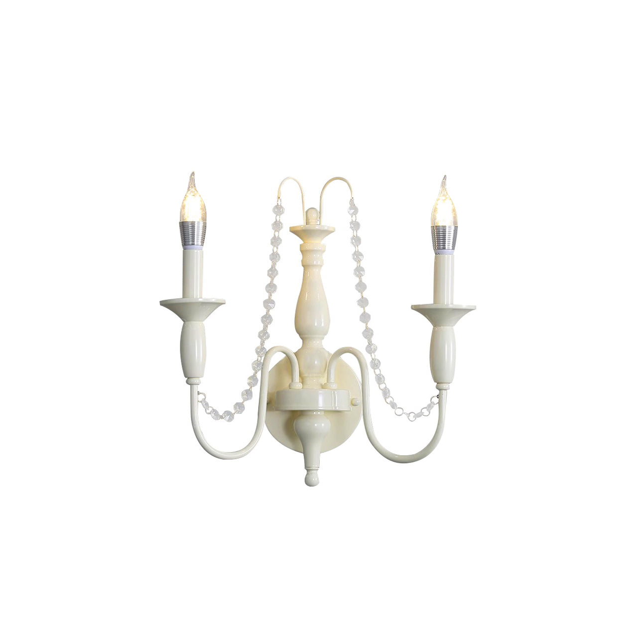 Jarnbruvys Traditional Candle Metal Crystal Wall Lamp - Lamp Copper