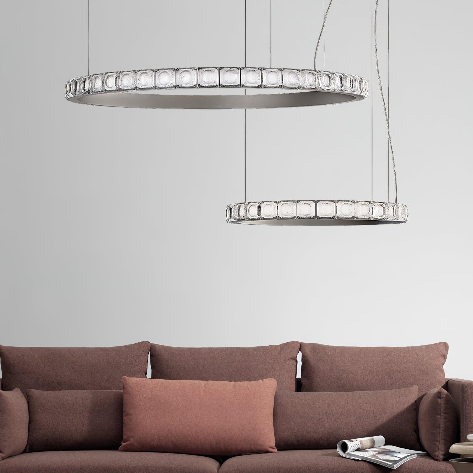 Avzorion Modern Minimalist Ring Glass Metal Chandelier - Letslighting