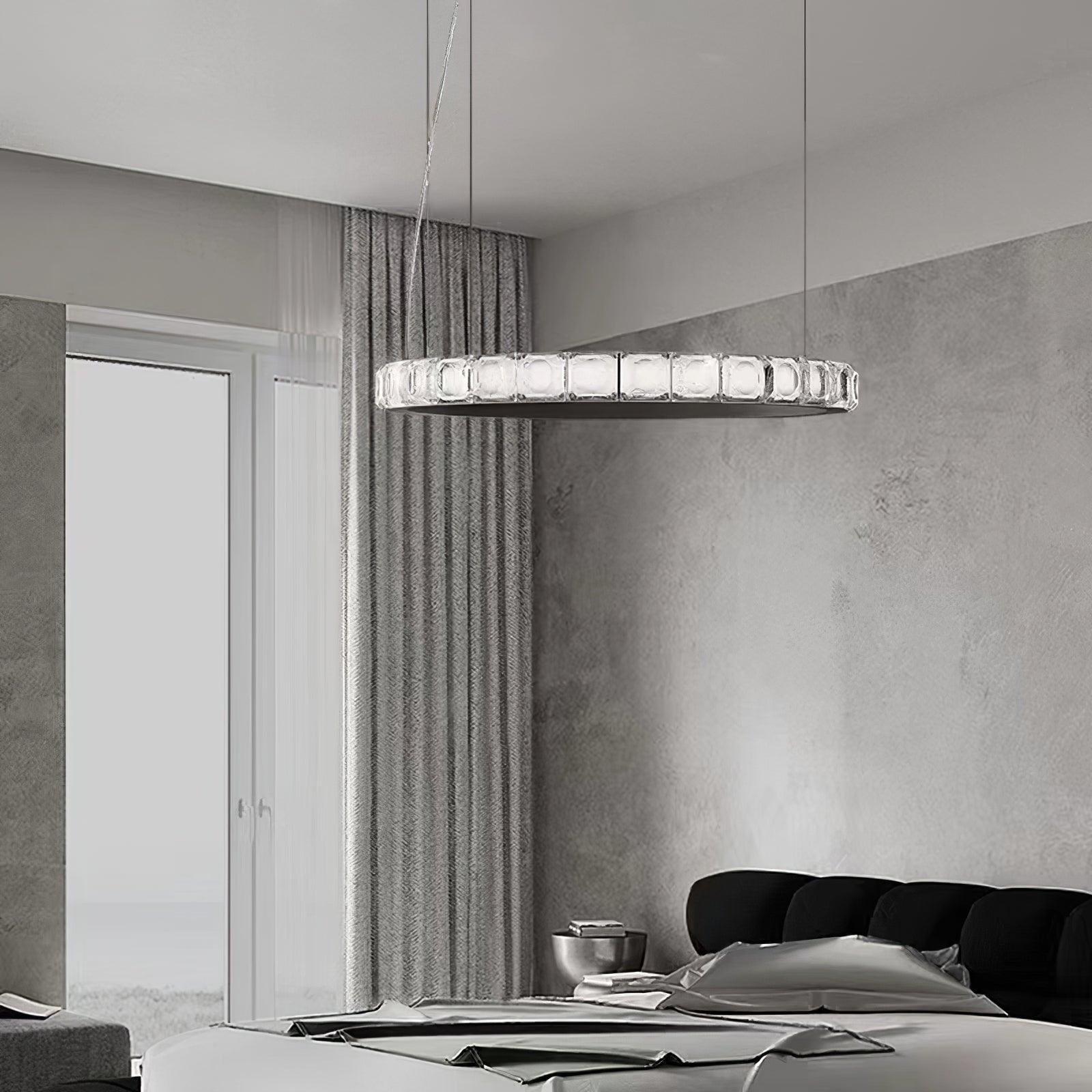 Avzorion Modern Minimalist Ring Glass Metal Chandelier - Letslighting