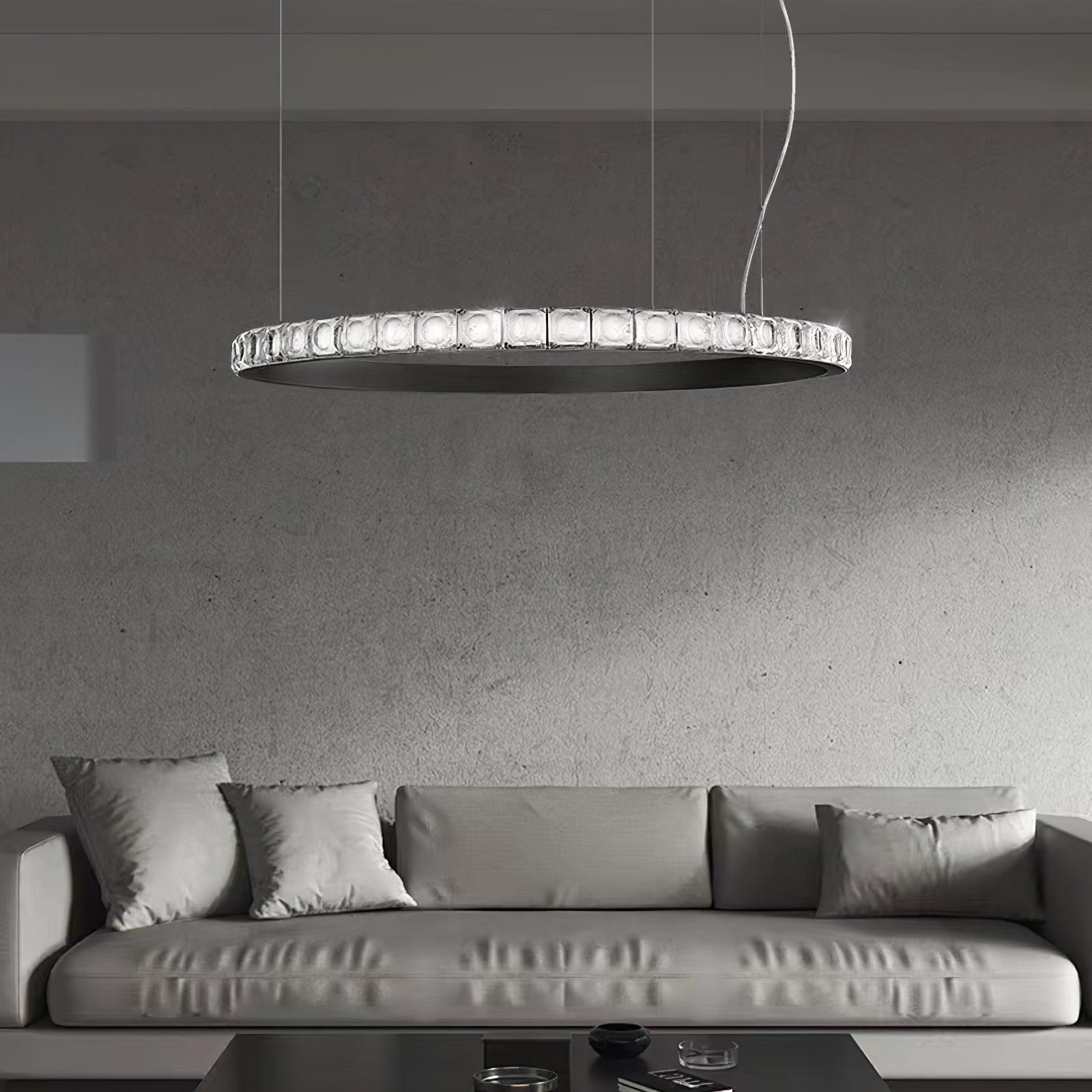 Avzorion Modern Minimalist Ring Glass Metal Chandelier - Letslighting