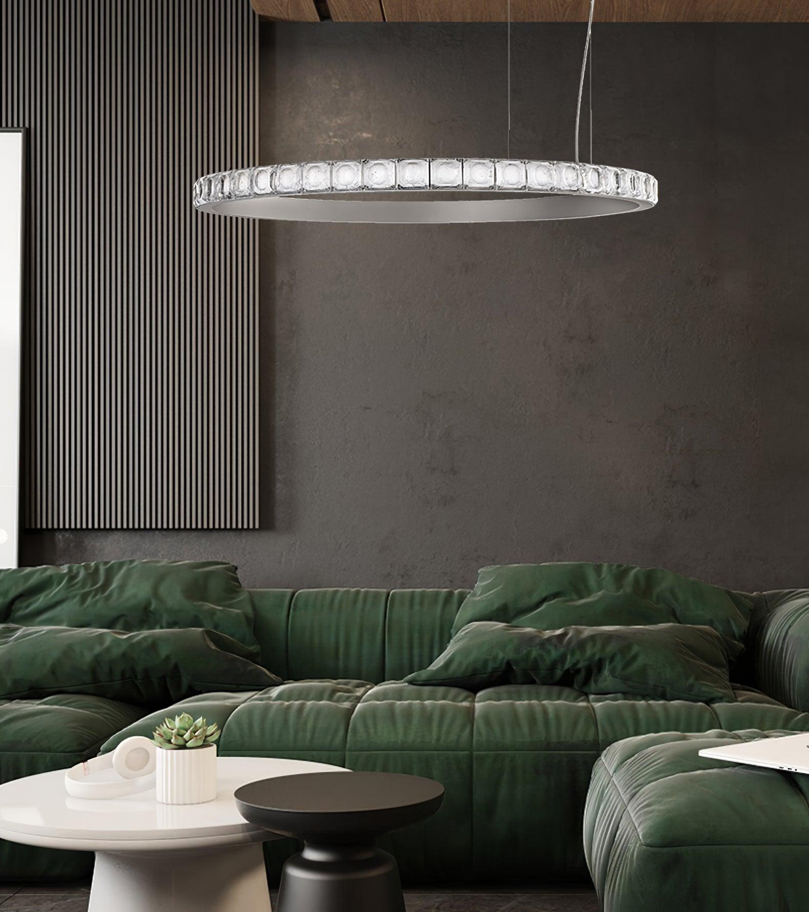 Avzorion Modern Minimalist Ring Glass Metal Chandelier - Letslighting