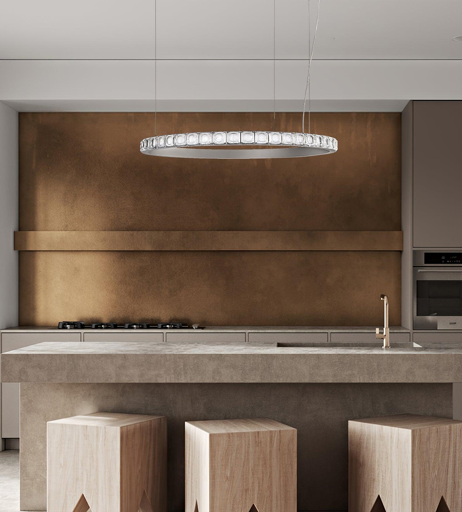 Avzorion Modern Minimalist Ring Glass Metal Chandelier - Letslighting