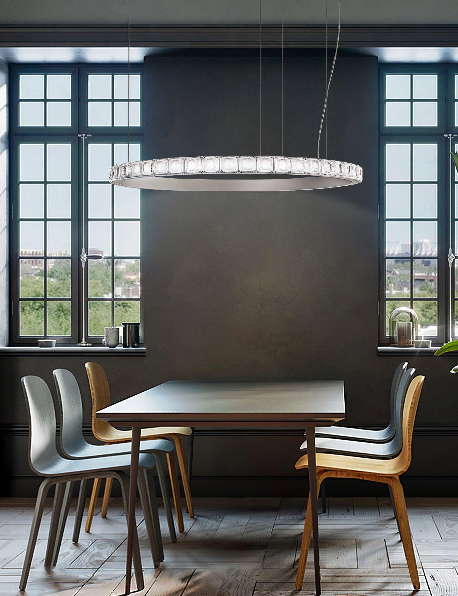 Avzorion Modern Minimalist Ring Glass Metal Chandelier - Letslighting