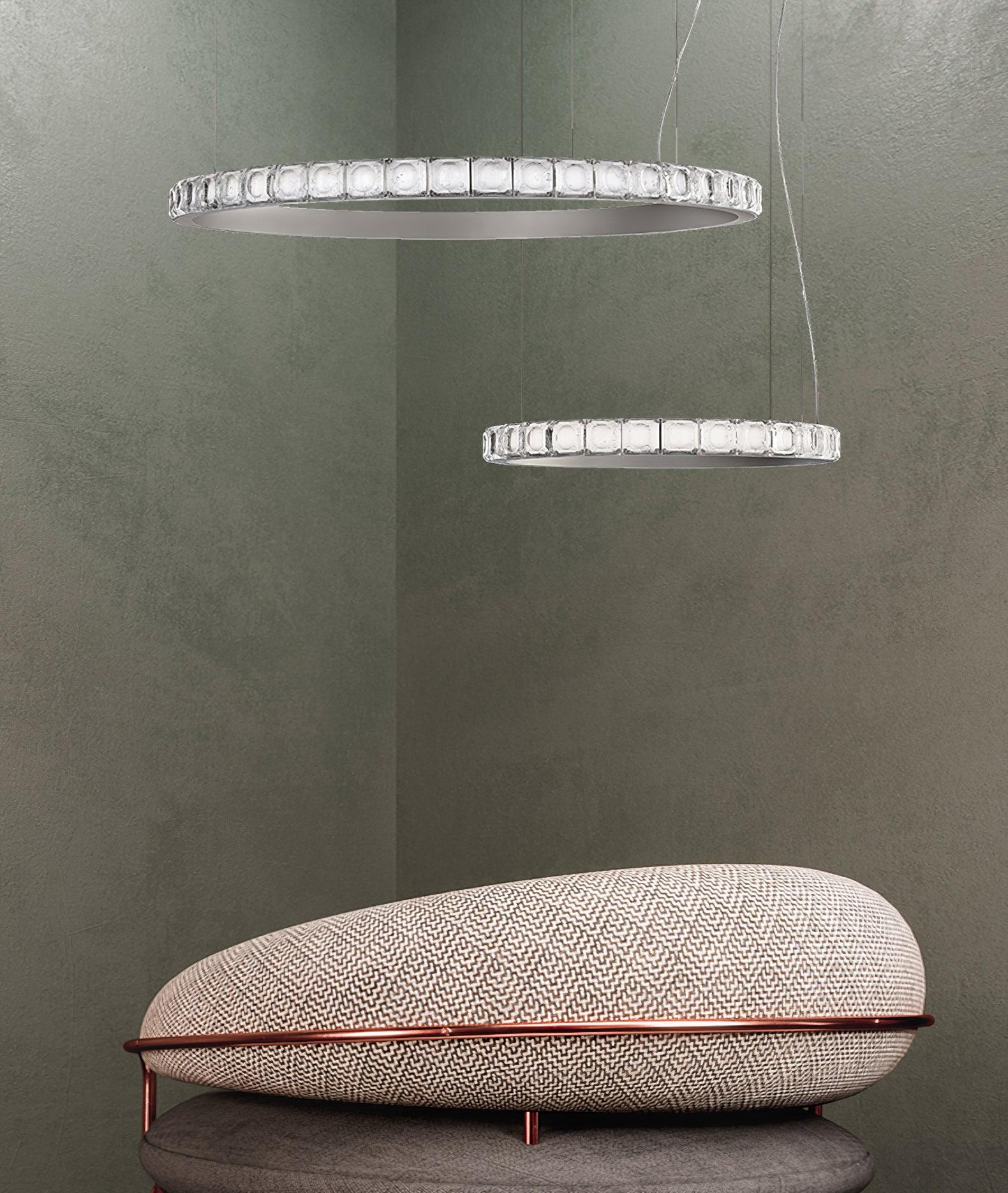 Avzorion Modern Minimalist Ring Glass Metal Chandelier - Letslighting