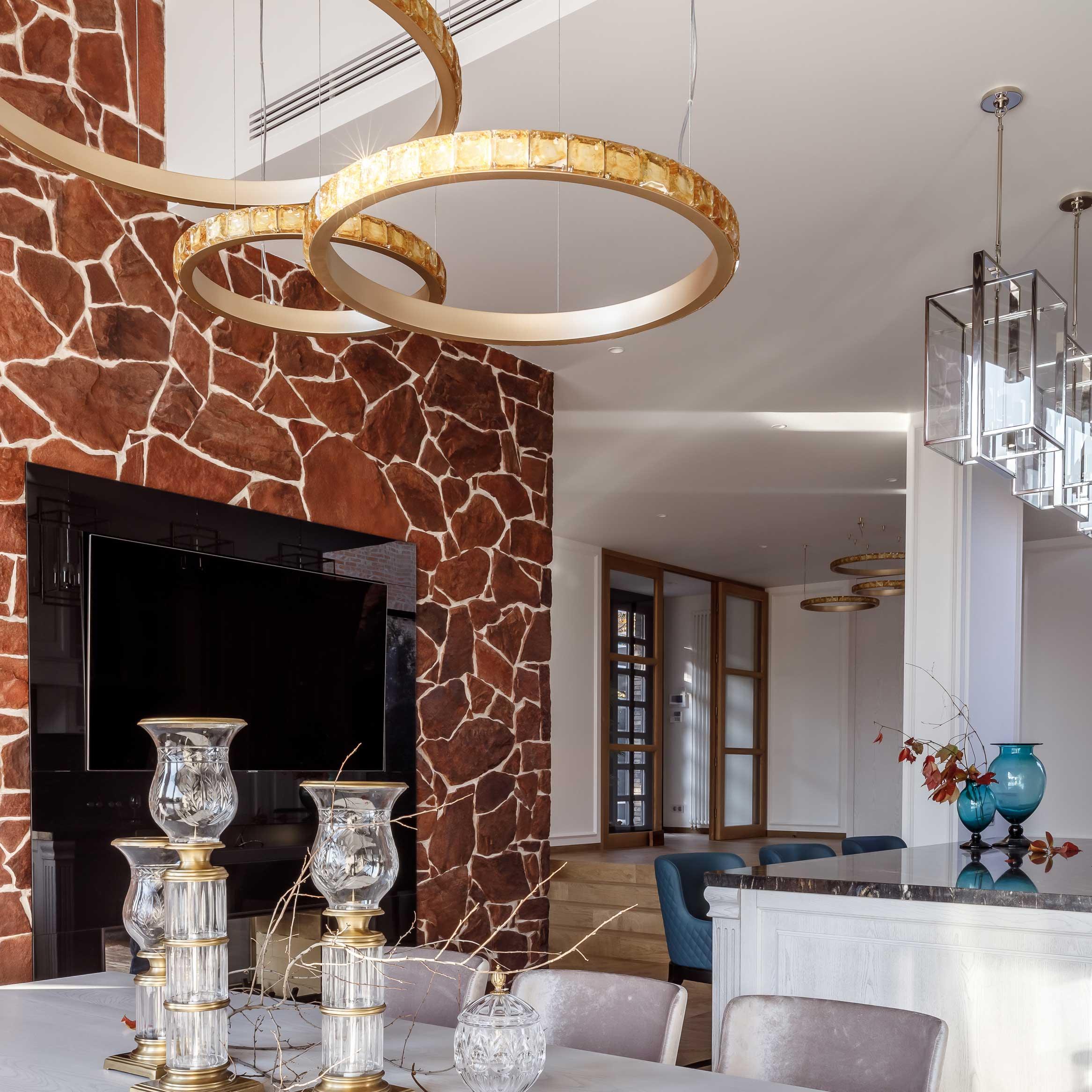 Avzorion Modern Minimalist Ring Glass Metal Chandelier - Letslighting