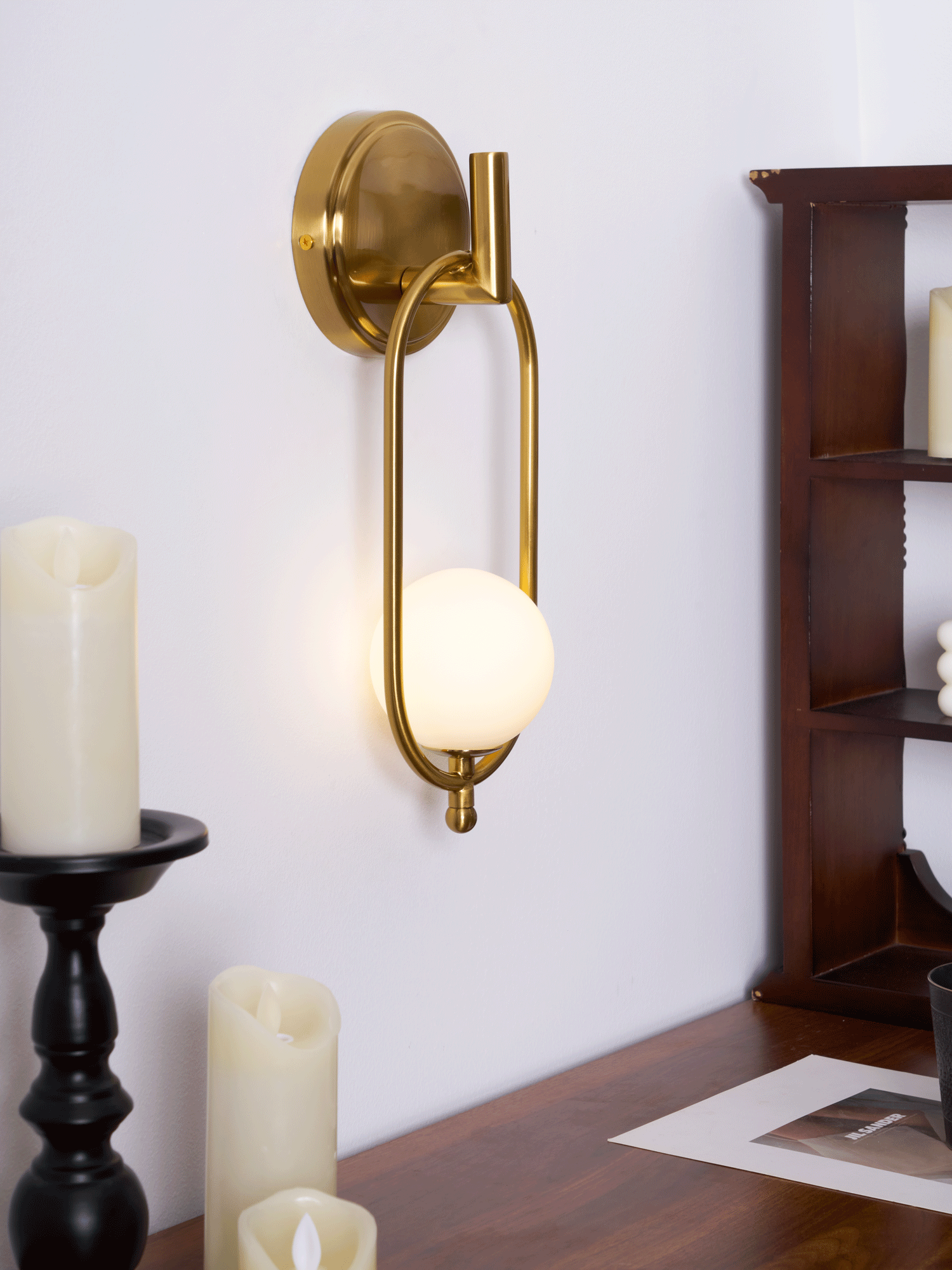 Cumirisra Modern Minimalist Brass Glass Wall Light - Letslighting