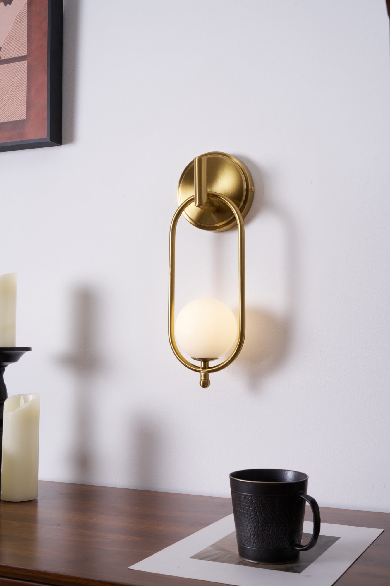 Cumirisra Modern Minimalist Brass Glass Wall Light - Letslighting