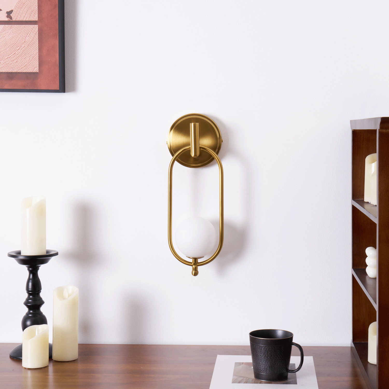 Cumirisra Modern Minimalist Brass Glass Wall Light - Letslighting