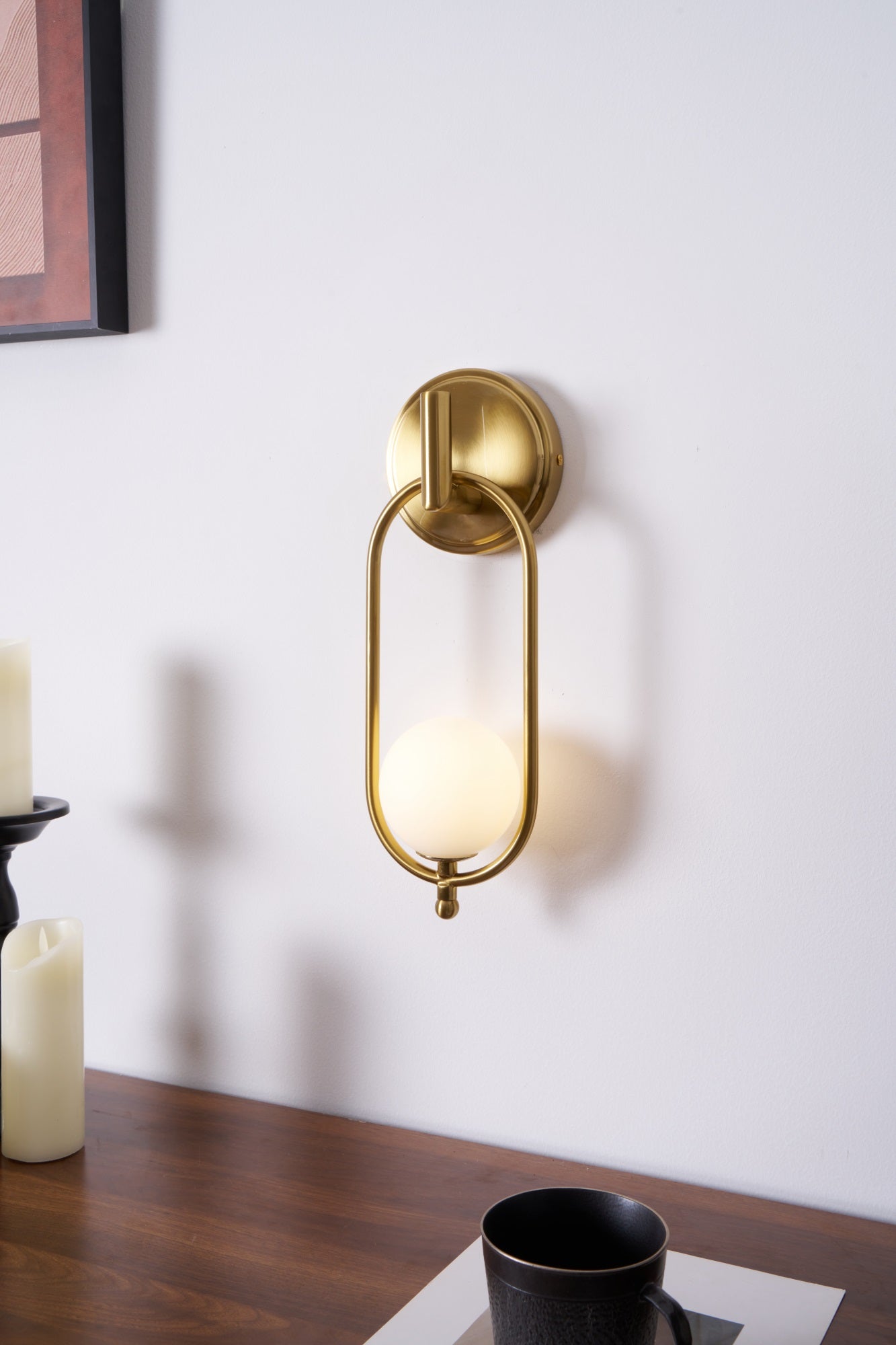 Cumirisra Modern Minimalist Brass Glass Wall Light - Letslighting