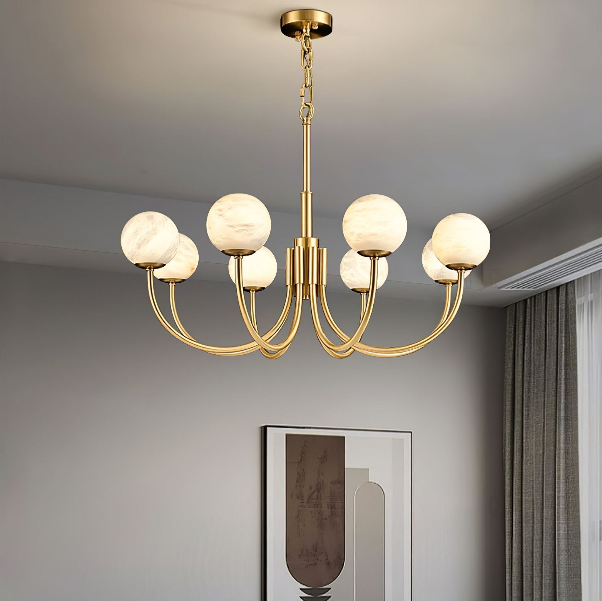 Alira Vintage Alabaster Chandelier Light - Letslighting