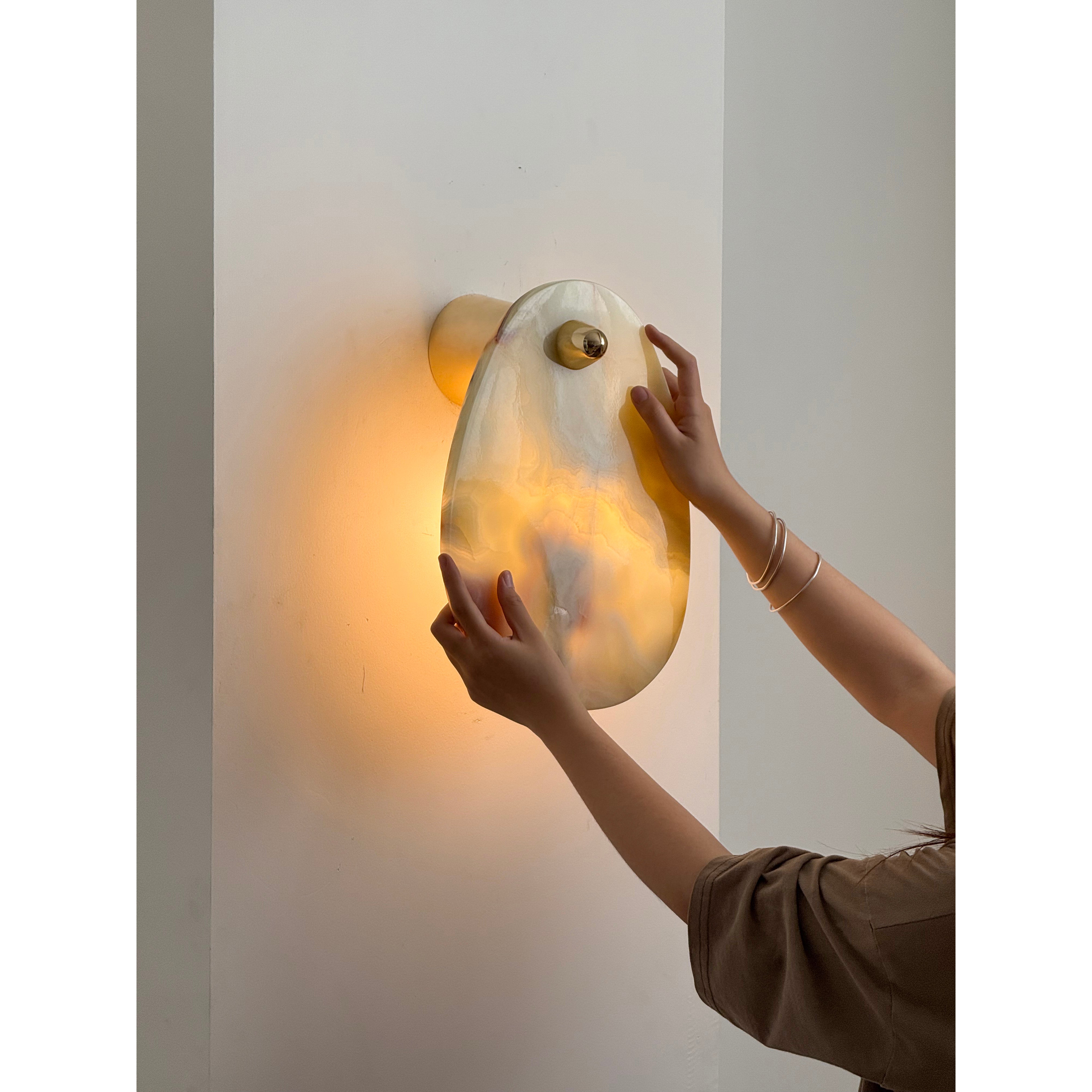 Norduvys Modern Luxurious Metal Marble Wall Lamp - Lamp Copper