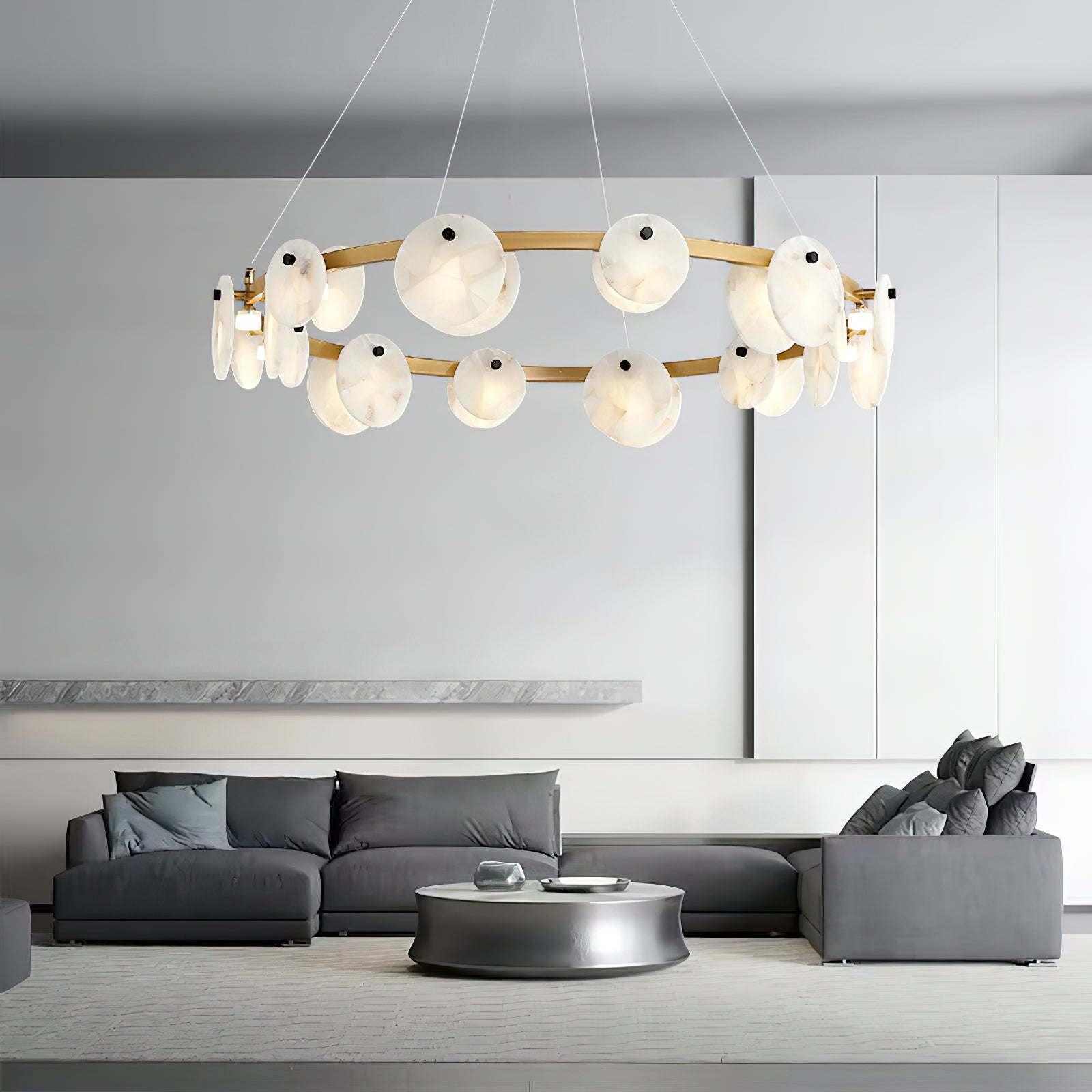 Ostruvys Postmodern Luxury Brass Alabaster Chandelier - Lamp Copper