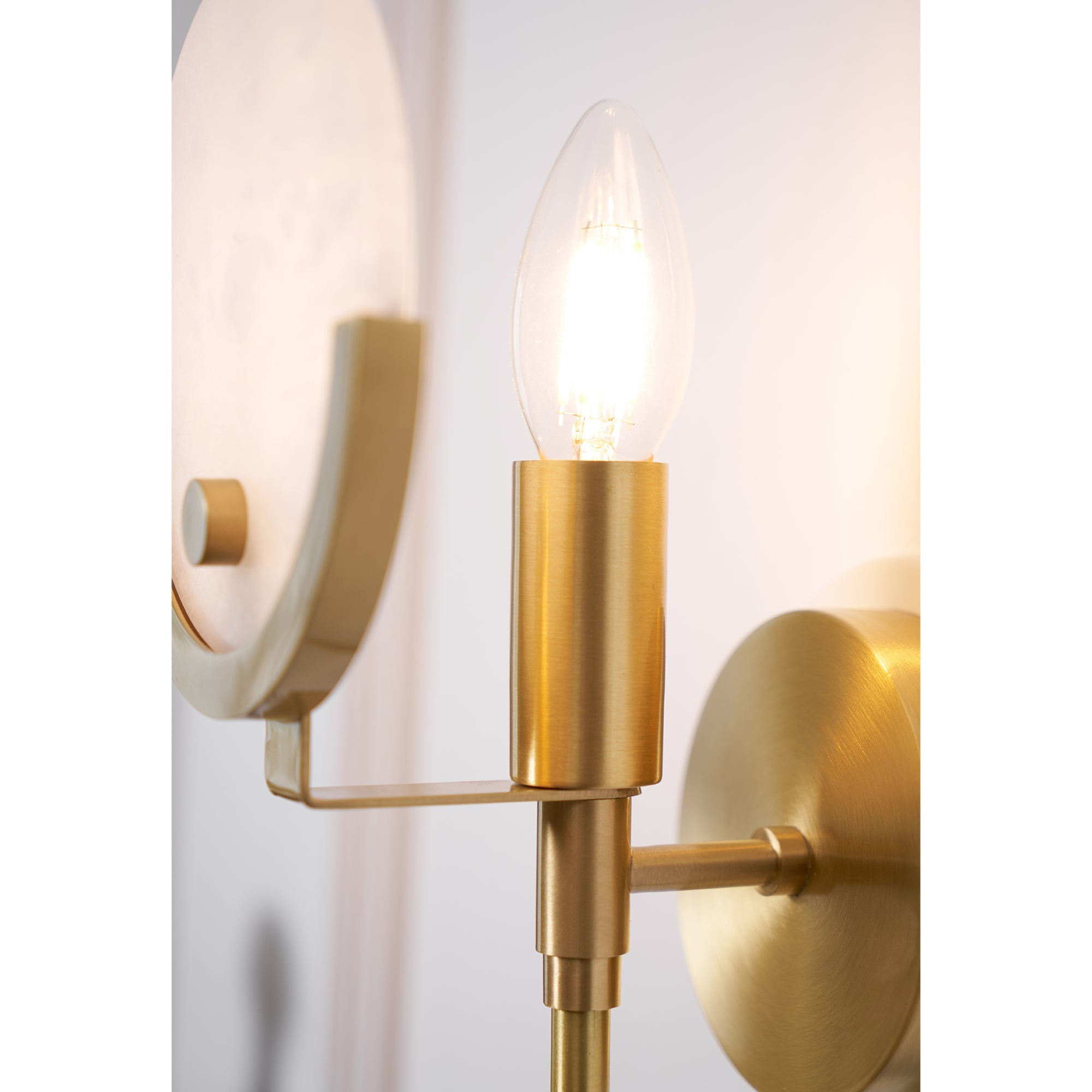 Ljomuvyo Modern Minimalist Brass Alabaster Sconce Wall Lamp - Lamp Copper