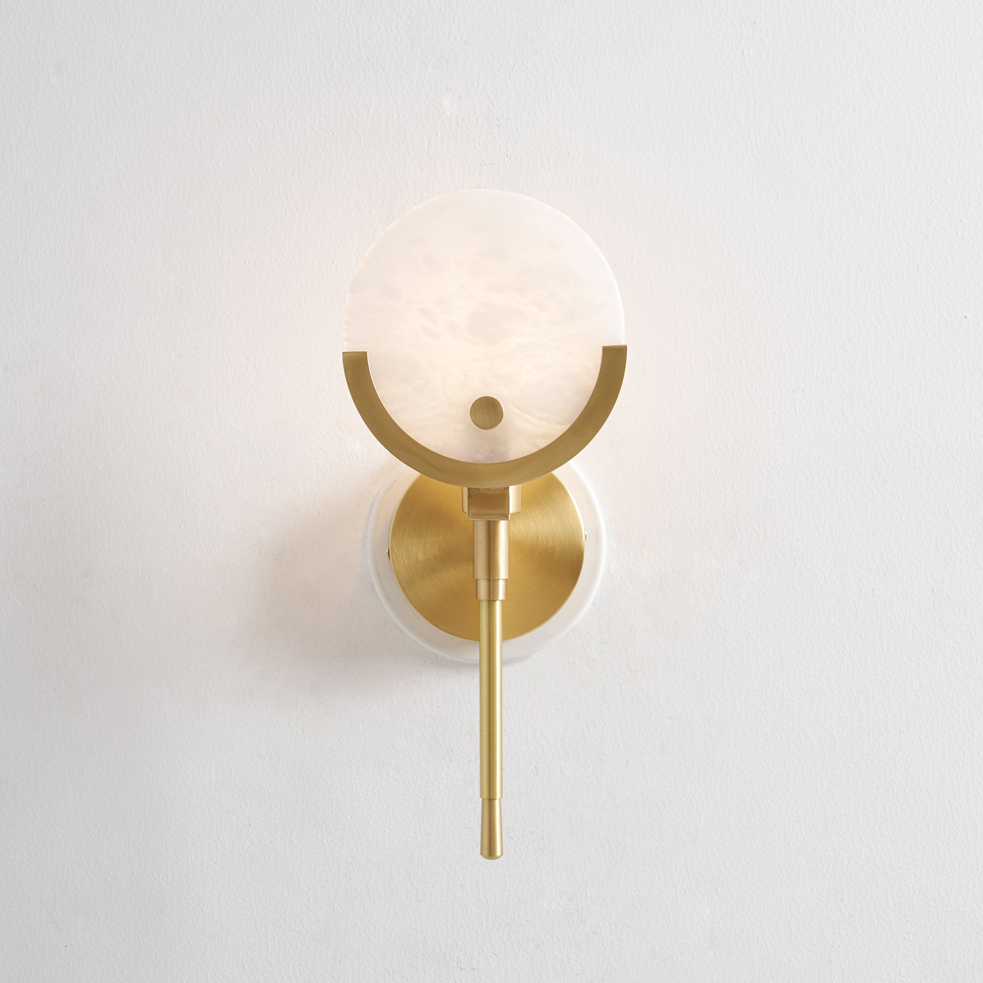 Ljomuvyo Modern Minimalist Brass Alabaster Sconce Wall Lamp - Lamp Copper