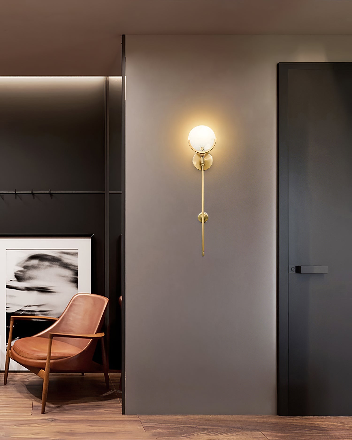 Ljomuvyo Modern Minimalist Brass Alabaster Sconce Wall Lamp - Lamp Copper