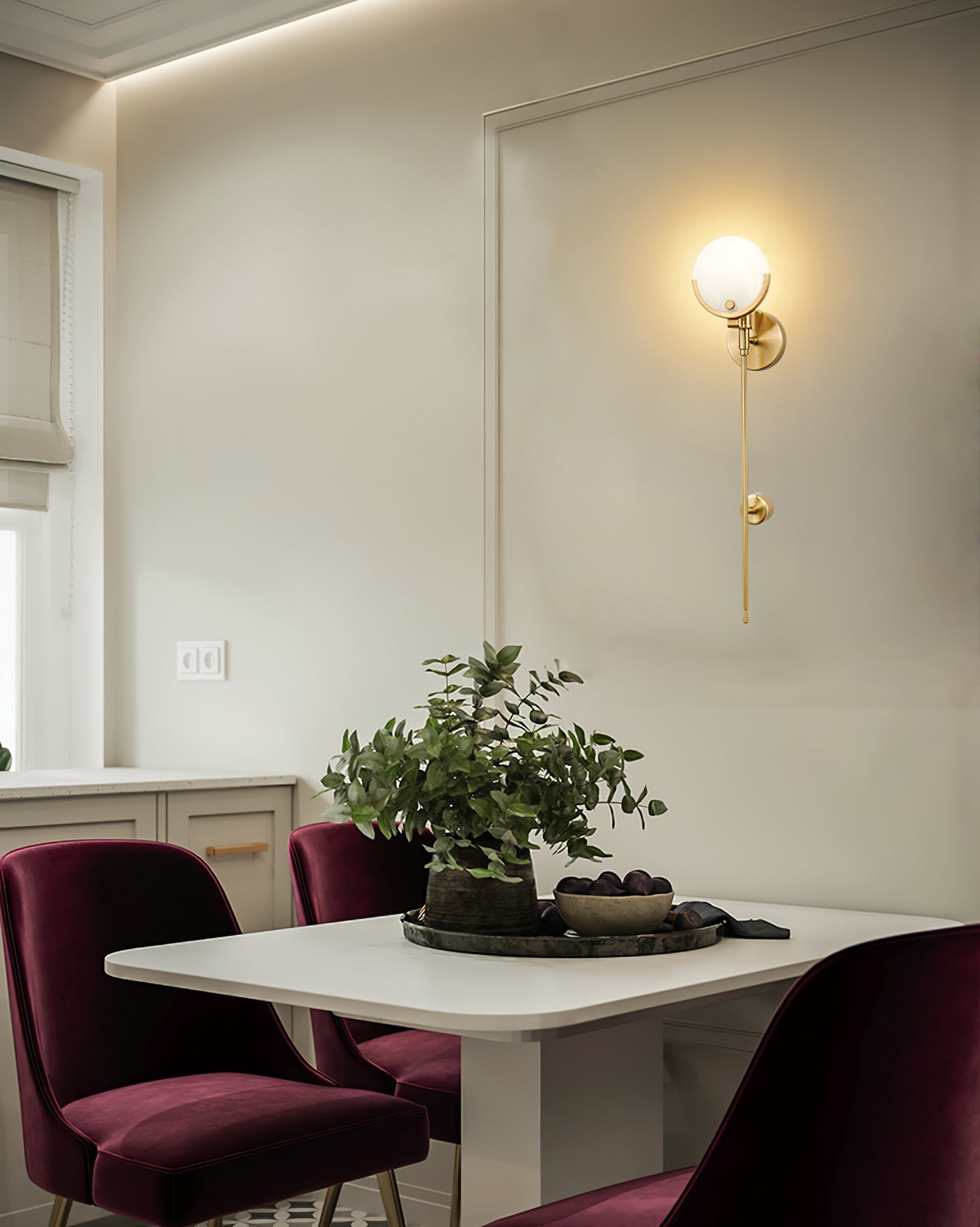 Ljomuvyo Modern Minimalist Brass Alabaster Sconce Wall Lamp - Lamp Copper