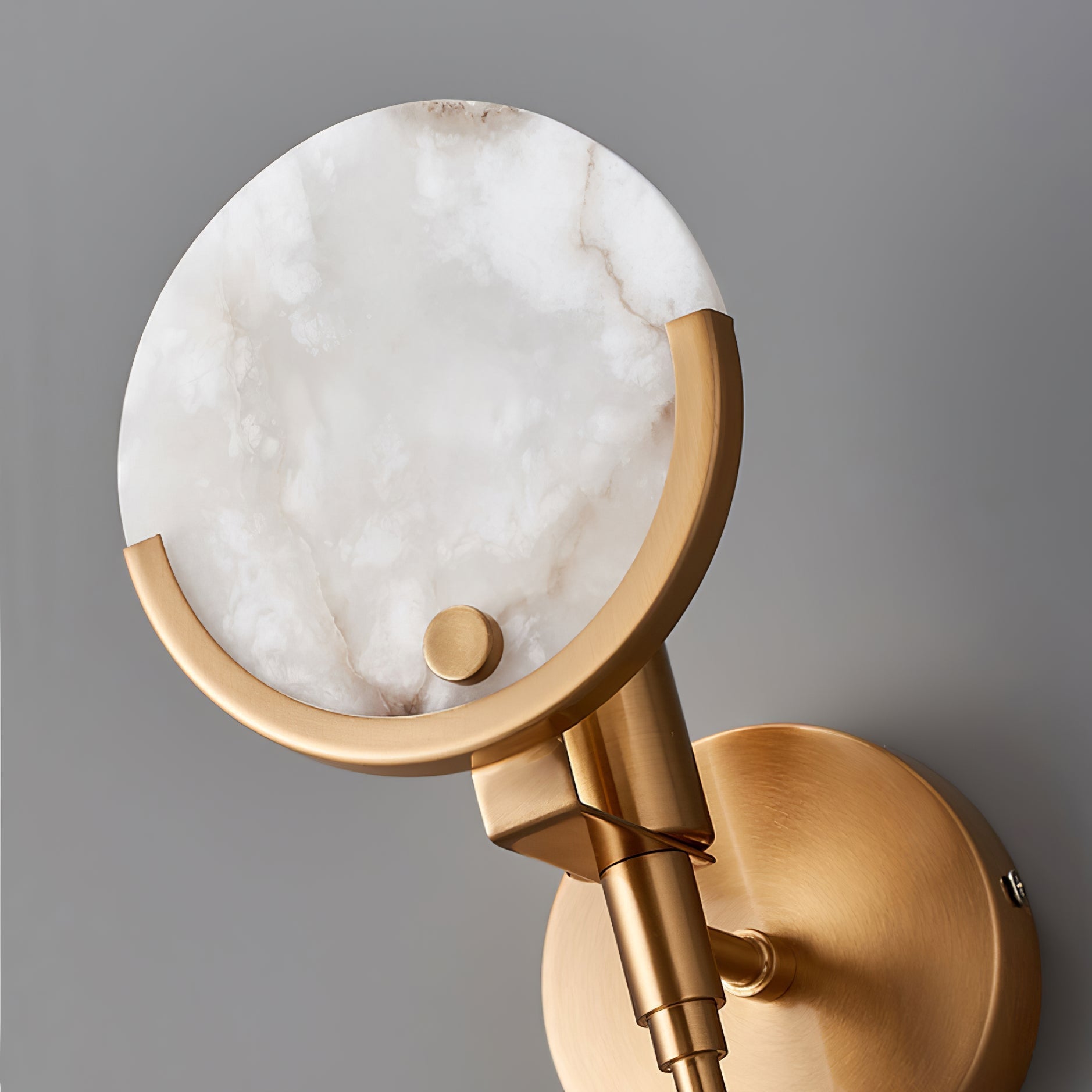 Ljomuvyo Modern Minimalist Brass Alabaster Sconce Wall Lamp - Lamp Copper