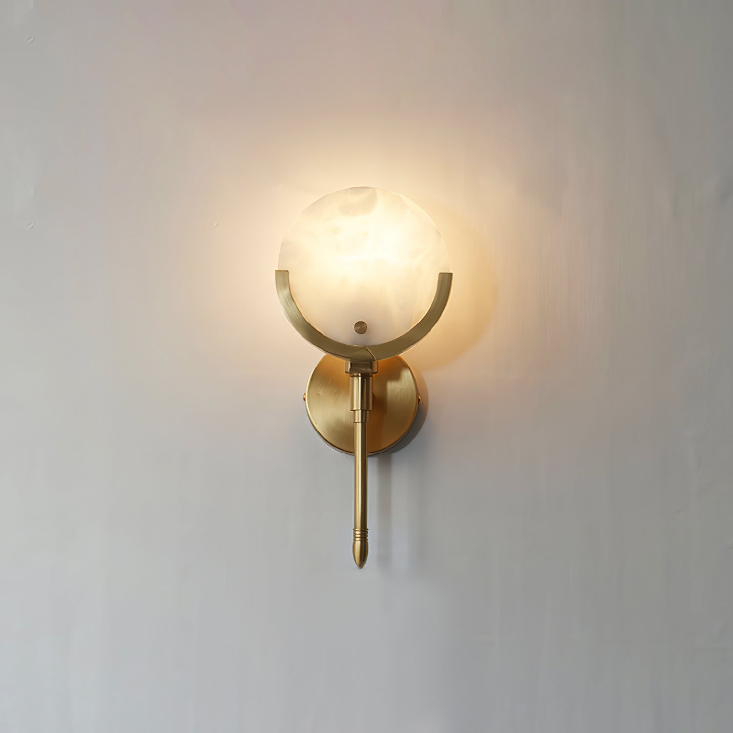 Ljomuvyo Modern Minimalist Brass Alabaster Sconce Wall Lamp - Lamp Copper