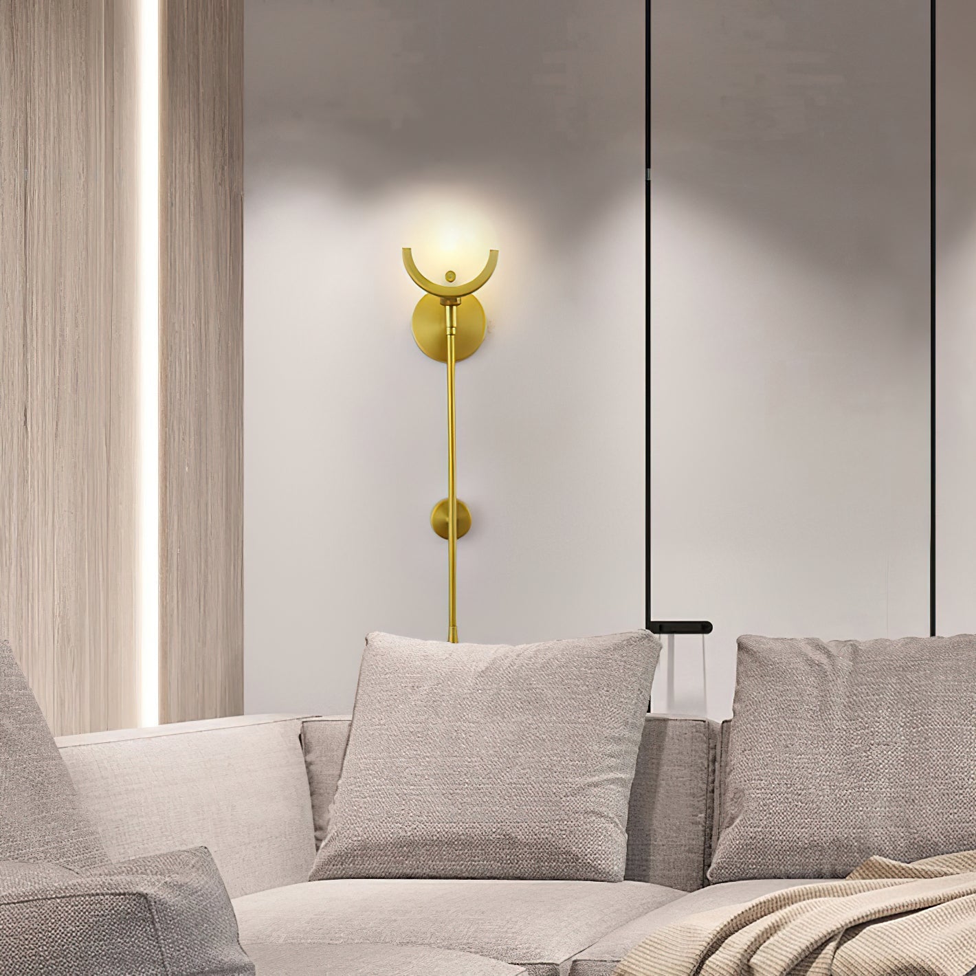 Ljomuvyo Modern Minimalist Brass Alabaster Sconce Wall Lamp - Lamp Copper