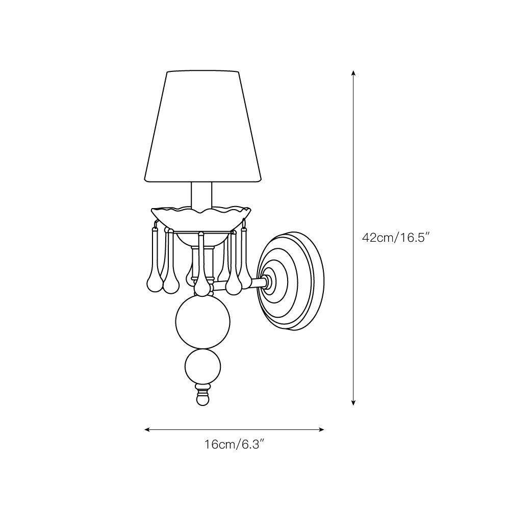 Qvistuvyh Postmodern Luxury Fabric Crystal Wall Lamp - Lamp Copper