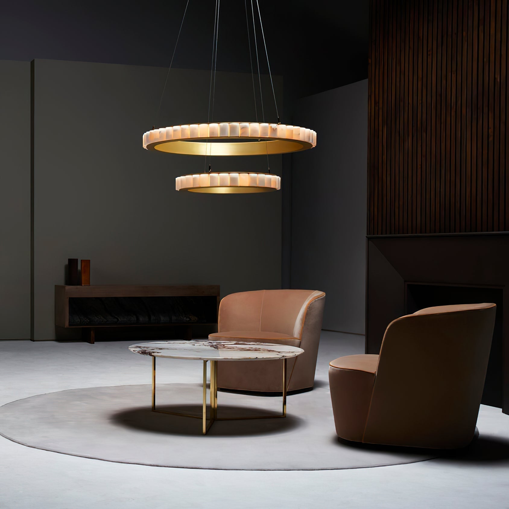 Sifuvyh Postmodern Luxury Stainless Alabaster Chandelier - Lamp Copper