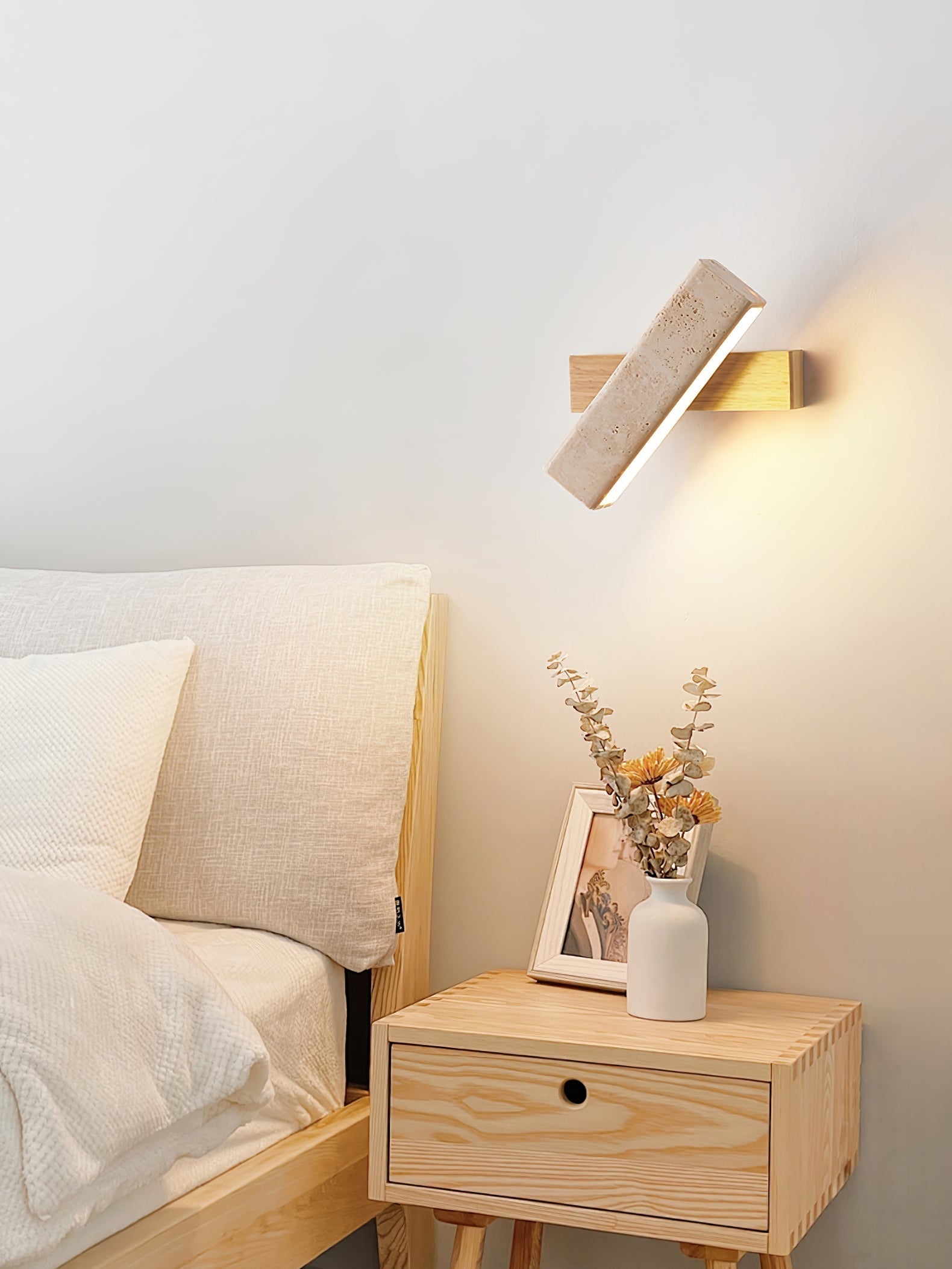 Esorora Rectangular Travertine Wall Light - Letslighting