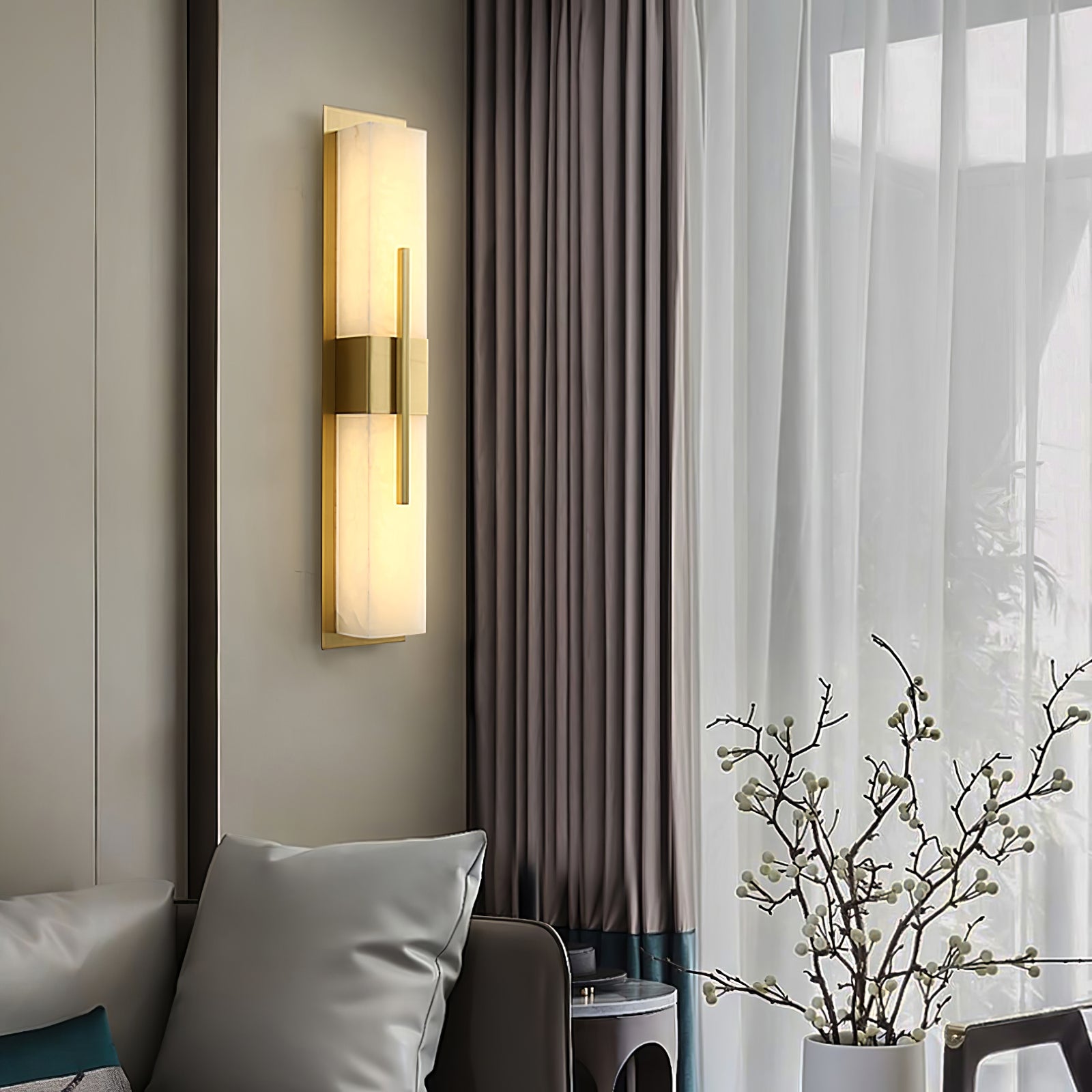 Lylirel Rectangular Alabaster Wall Light - Letslighting