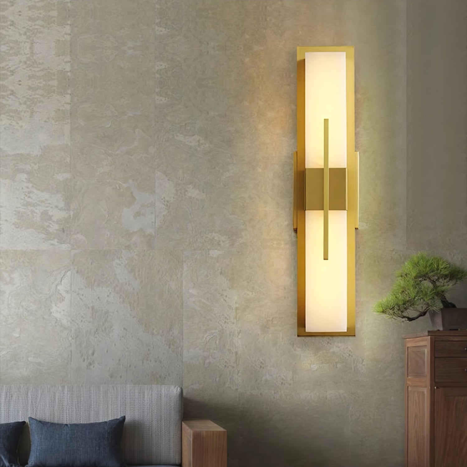 Lylirel Rectangular Alabaster Wall Light - Letslighting