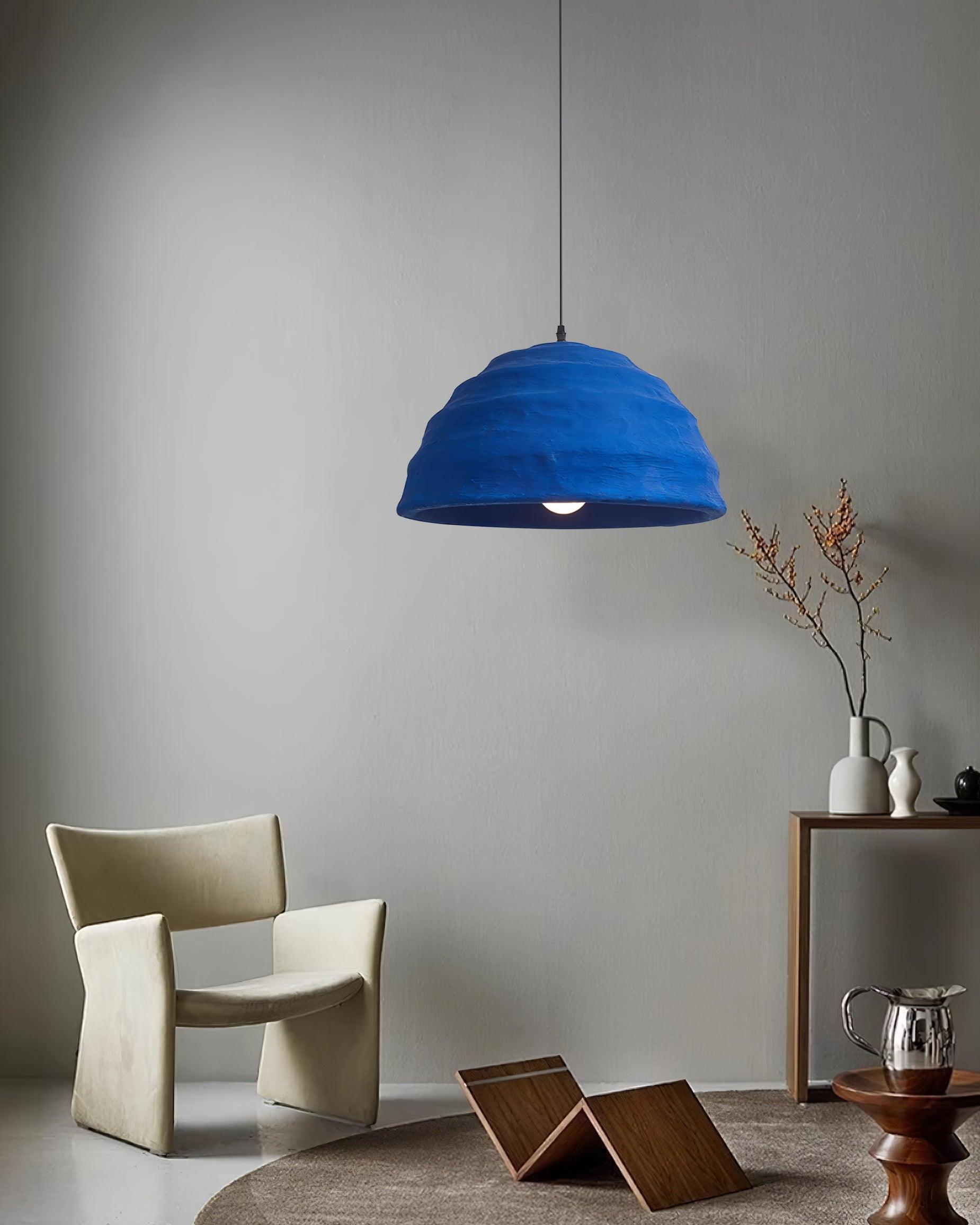 Pendant Lamp Dome Shade Blue Industrial - Letslighting